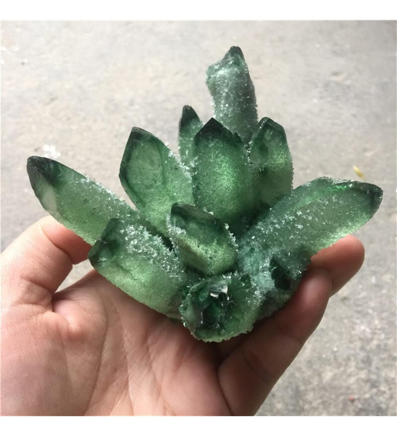 Natural Crystal Rough Specimen Green Ghost Phantom Quartz Crystal Cluster Rock Stones Crystals ReikiSpecimen Home DecorStone Natural Luster 300-400g - Buy Online on GoSupps.com