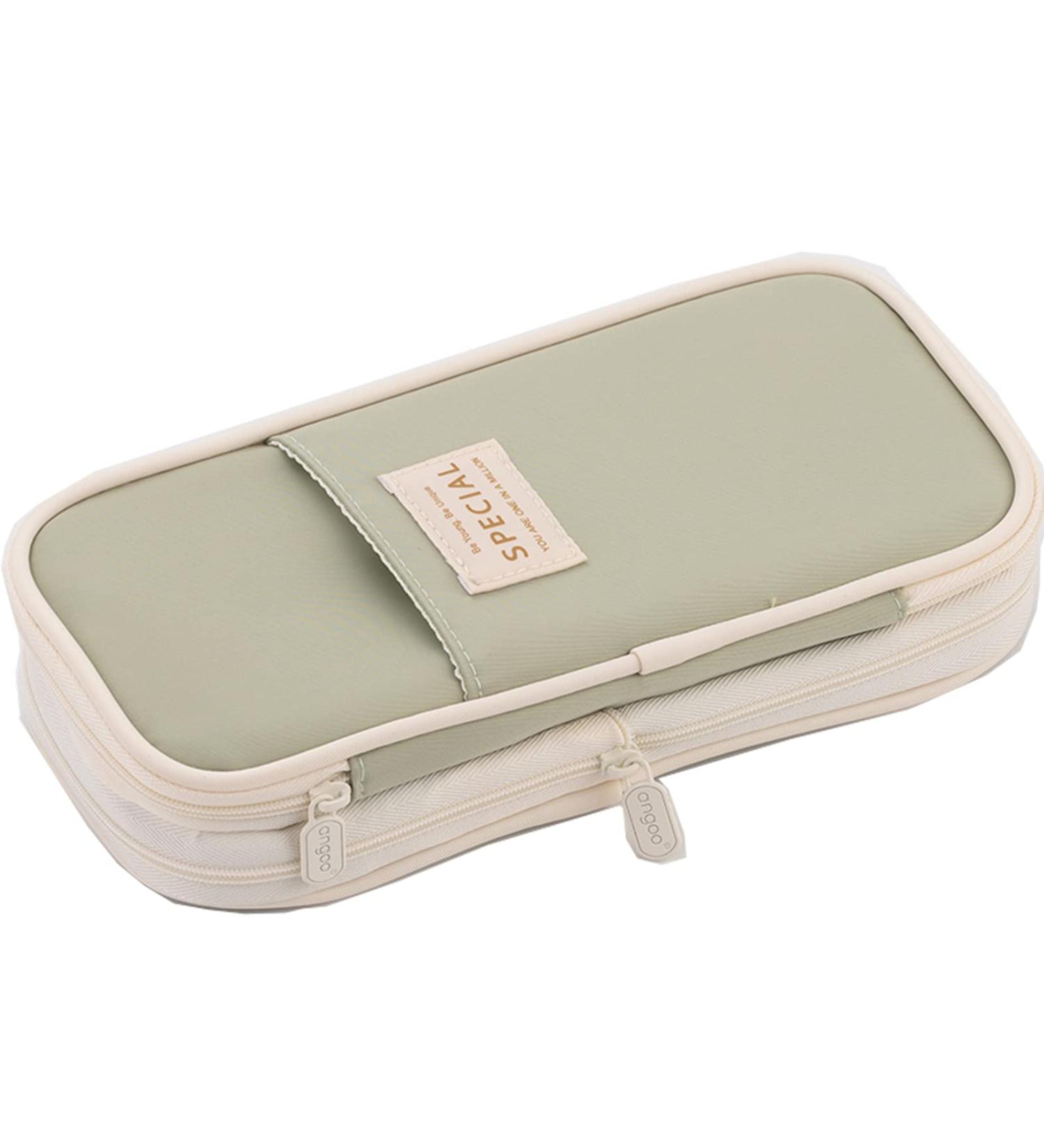 Arnuixty Large Colorful Pencil Pen Case Bag - Big Capacity Organizer for Office, College, School & Travel - Light Green - Buy Online on GoSupps.com