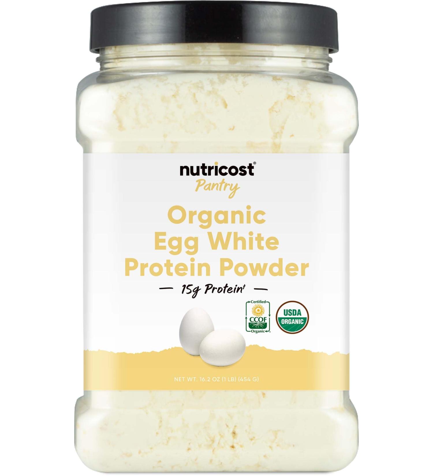 Nutricost Pantry Organic Egg White Protein Powder (1 LB) - GMO-Free Gluten-Free - Buy Online on GoSupps.com