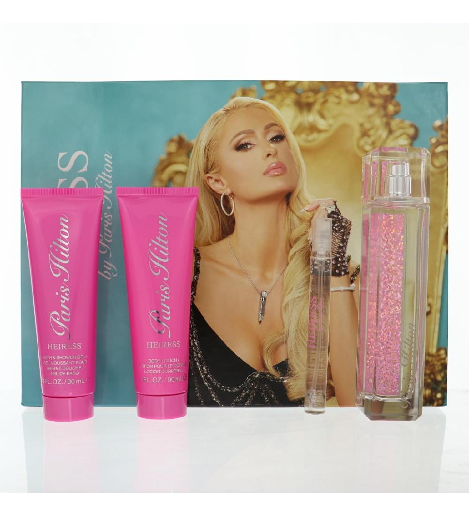 Paris Hilton Heiress For Women - 4 Piece Gift Set - 3.4 Oz Eau De Parfum Spray 0.34 Oz Eau De Parfum Spray 3.0 Oz Body Lotion 3.0 Oz Shower Gel