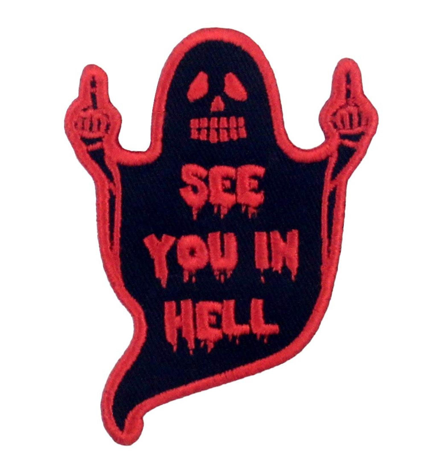 Ghost Patch: 'See You in Hell' Biker Applique - Iron/Sew On Emblem - Buy Online on GoSupps.com