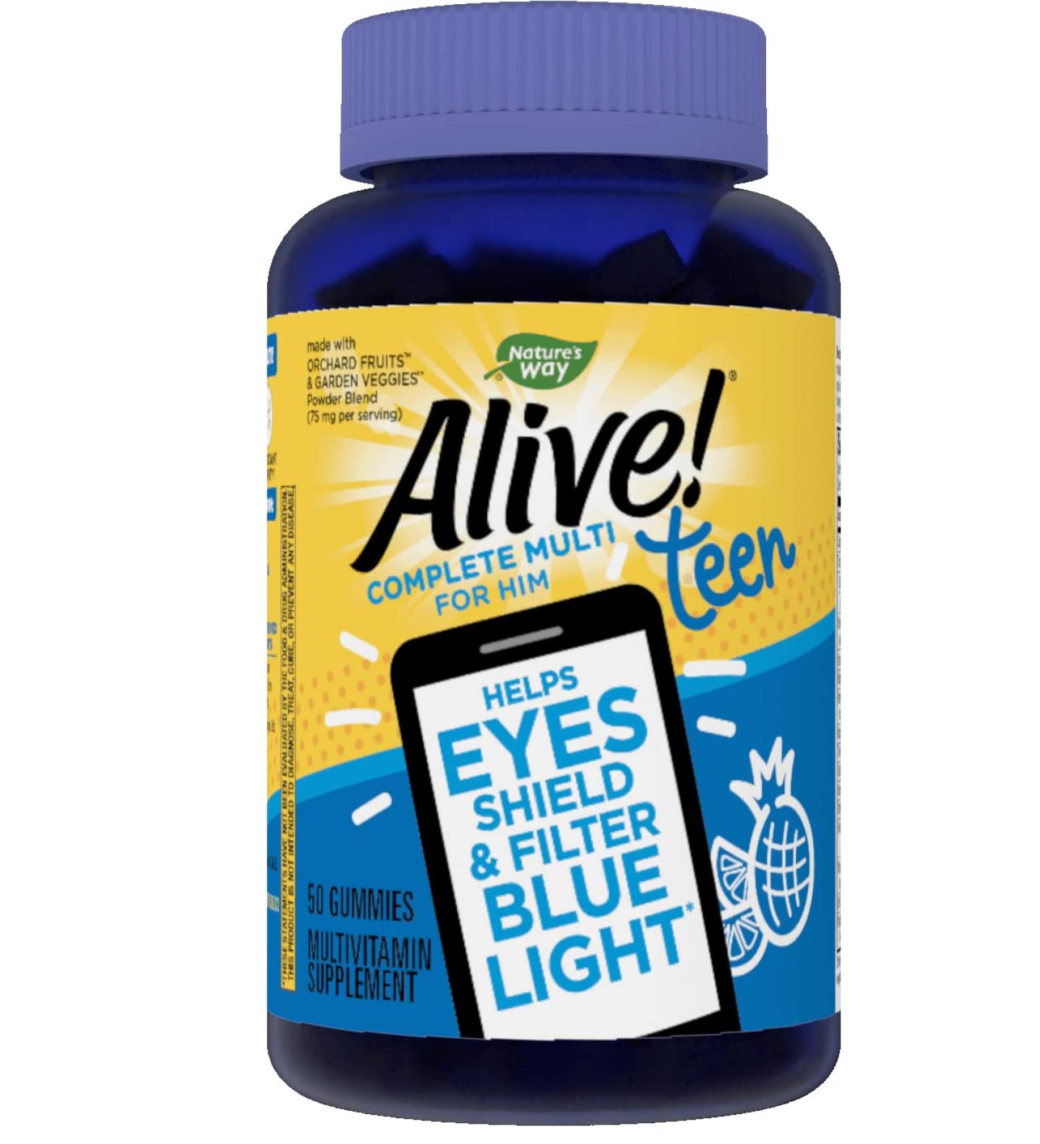Nature's Way Alive! Teen Complete Multi for Him - 50 Gummies | Essential Vitamins & Minerals - Buy Online on GoSupps.com