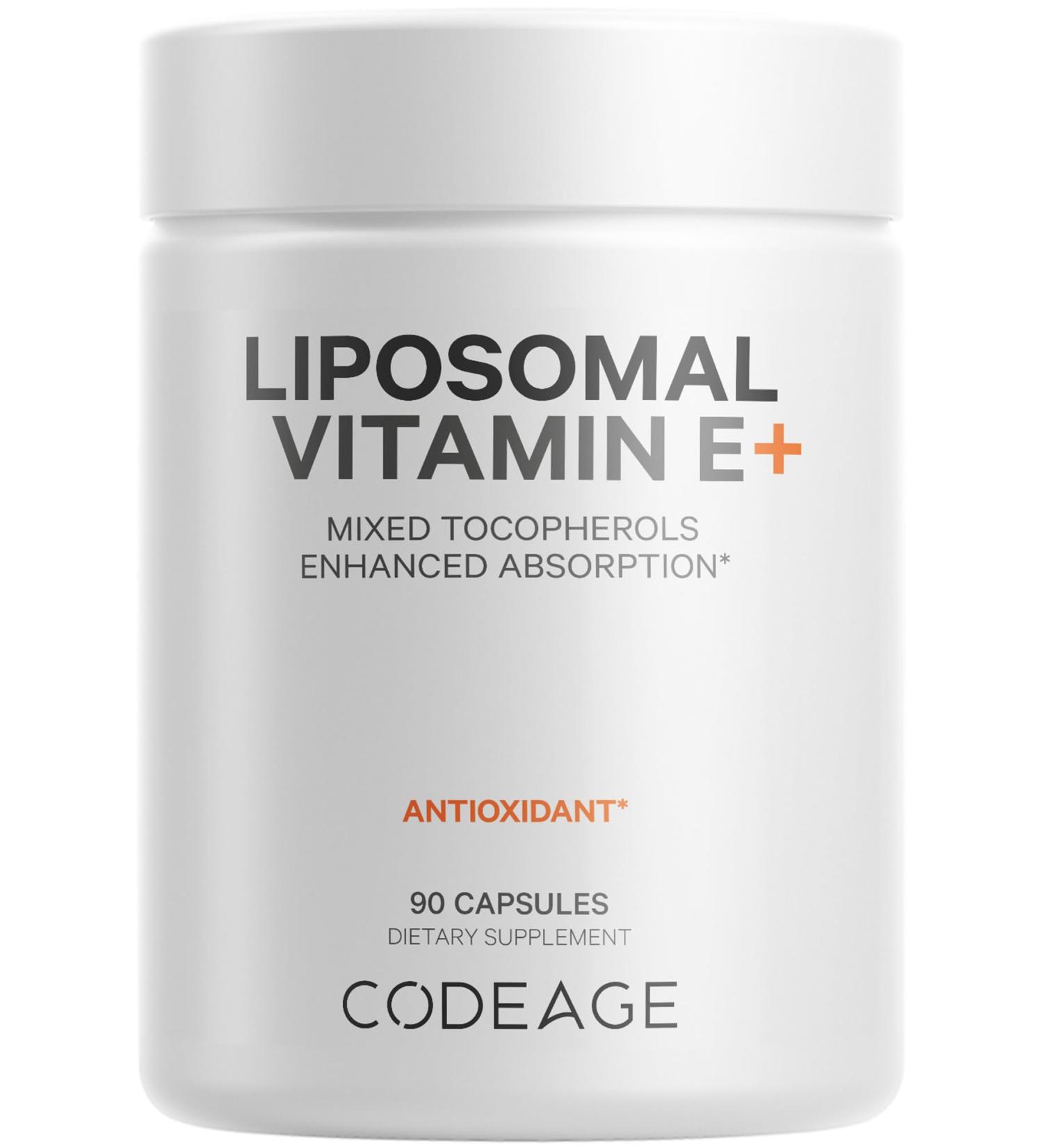 Codeage Liposomal Vitamin E Supplement - All Tocopherols Isomers - Antioxidant - 3-Month Supply - 90 Capsules - Buy Online on GoSupps.com