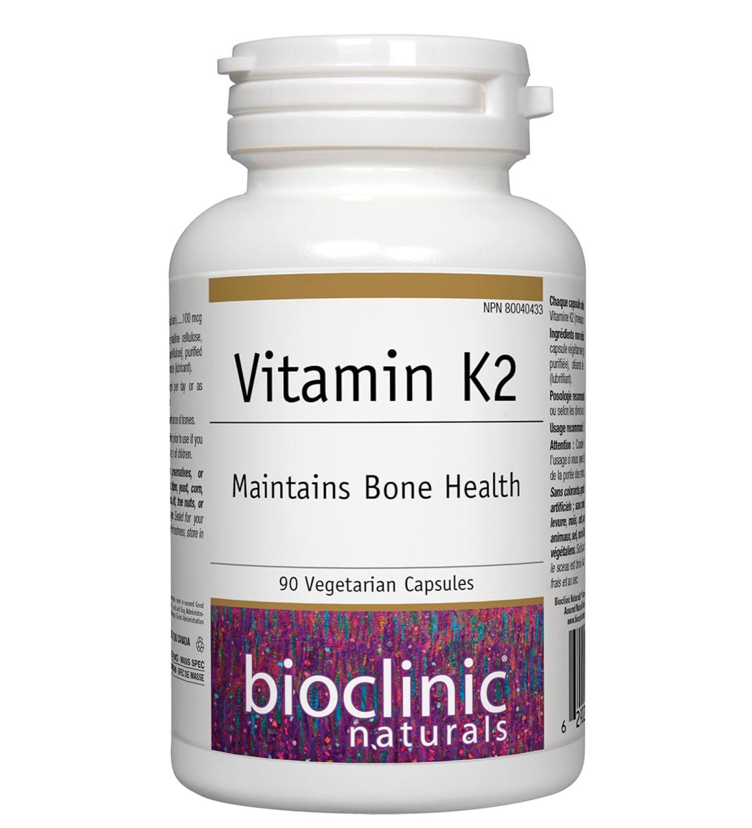 Bioclinic Naturals - Vitamin K2 100 mcg. - 90 Vegetarian Capsules - Buy Online on GoSupps.com
