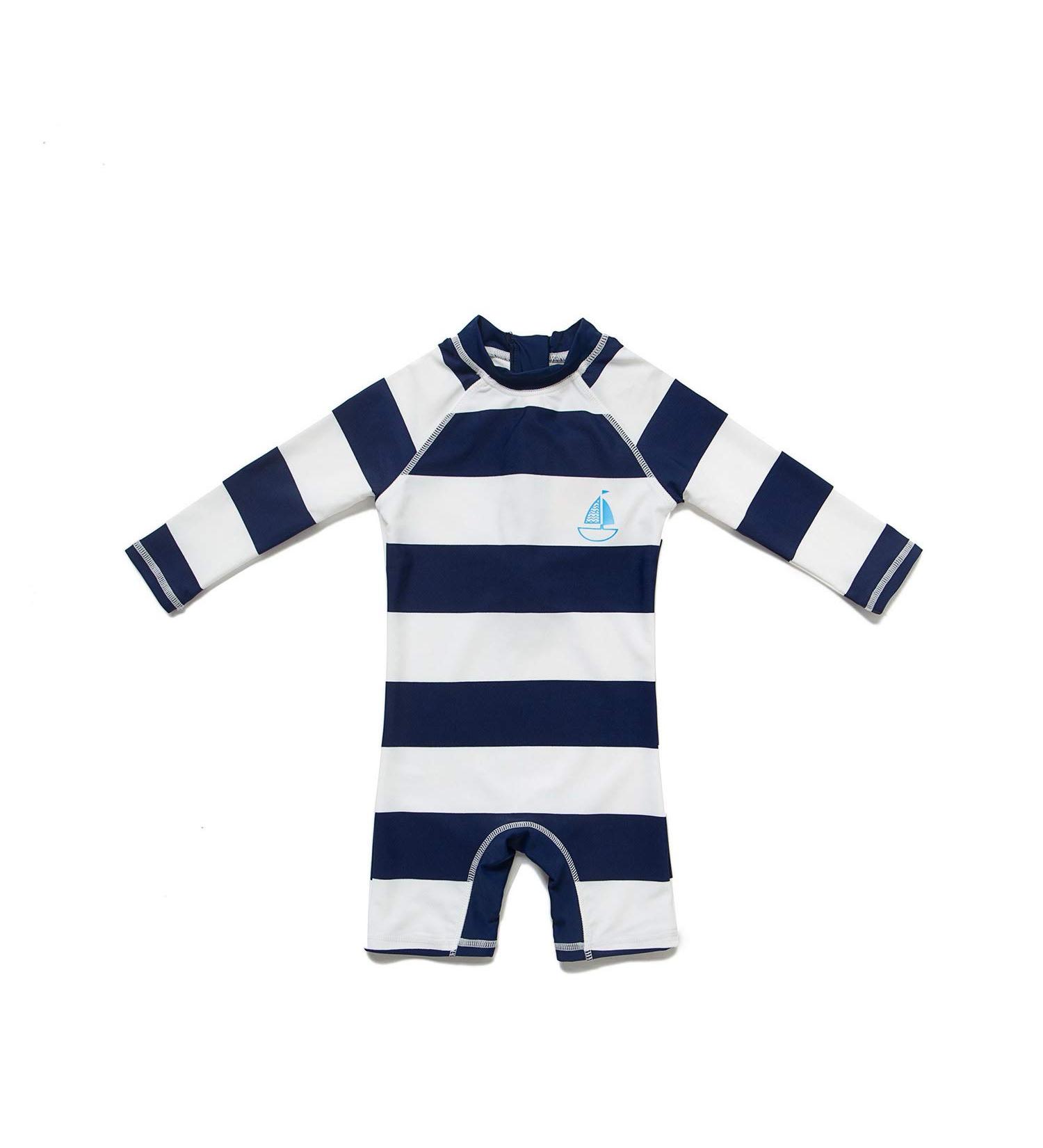 BONVERANO Baby Boys Swimsuit UPF 50+ Sun Protection Navy Stripe 2-3 Years - Buy Online on GoSupps.com