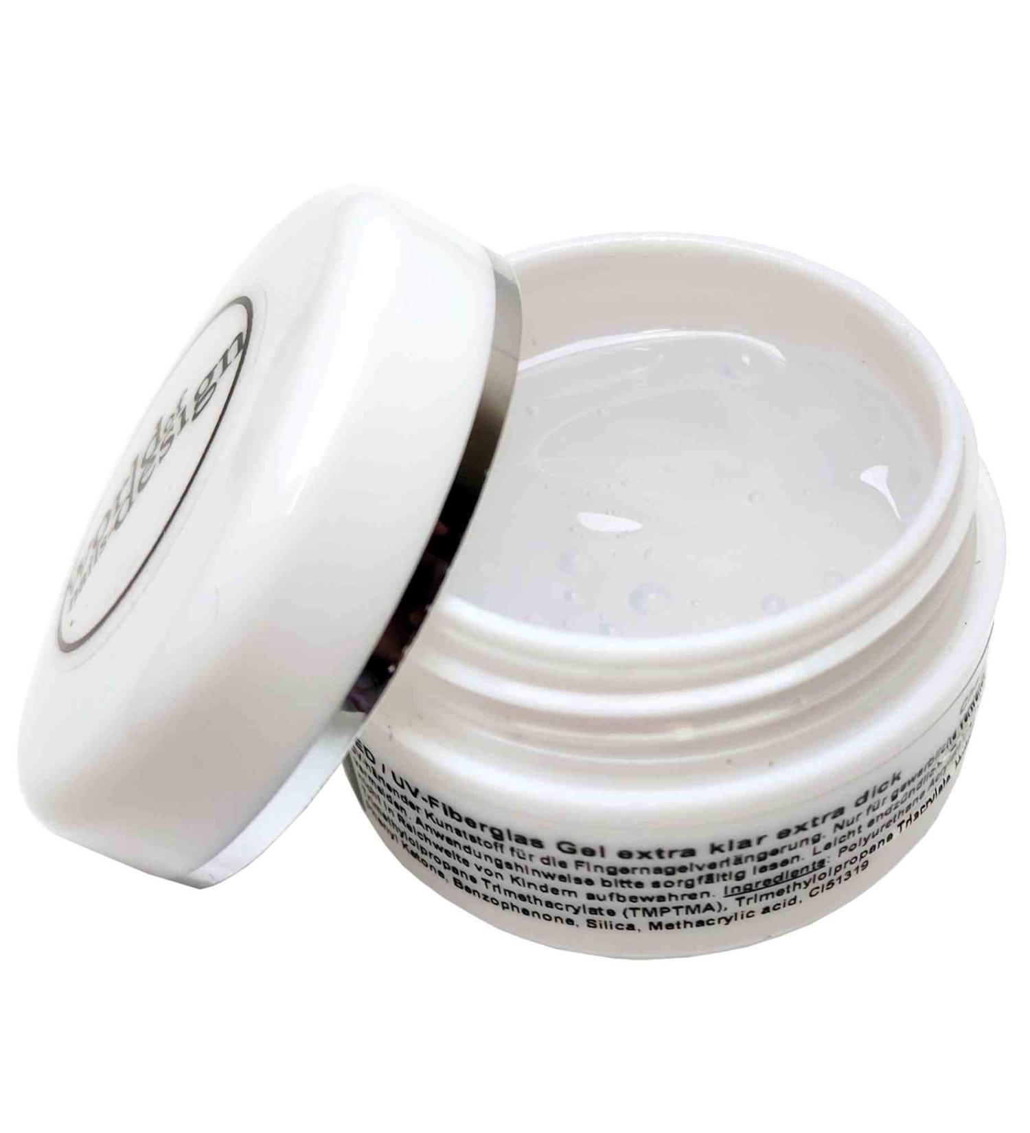 30 ml World of Nails-Design LED/UV-Fiberglass Gel extra clear extra thick as 1 phase gel builder gel quality from the specialist retailer