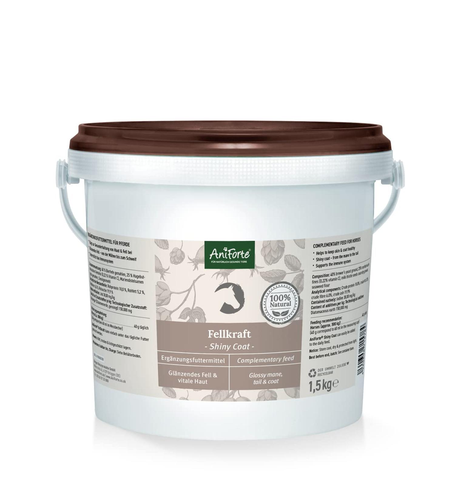 AniForte Coat Strength for Horses 1.5 kg Shiny & Resistant Bristle for Mane and Tail Vital Skin Supports Hair Growth & Metabolism Rich in Vitamin C - Buy Online on GoSupps.com