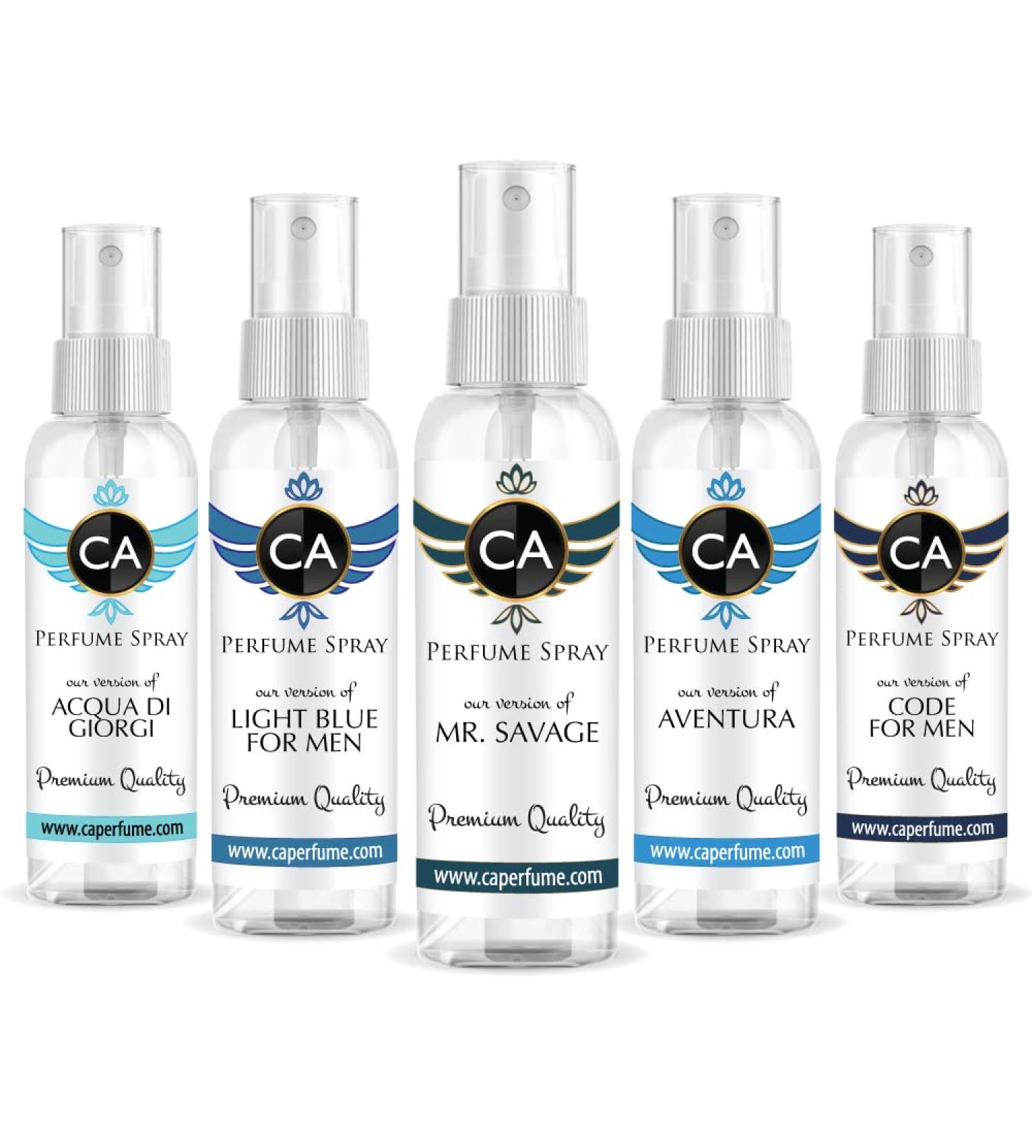 CA Perfume Best Spring Men Set Impression of (Light Blue + Mr.Savage + Code + Aventura + Aqua Di Giorgi) Fragrance Sample Travel Size Parfum Sprayer (2 Fl Oz/60 ml) x 5 - Buy Online on GoSupps.com