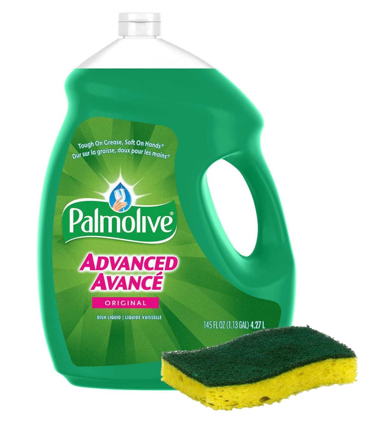 PURPUR Dish Sponge and Palmolive Advanced Dishwashing Liquid Dish Soap Bundle - 145 FL OZ - Original Scent