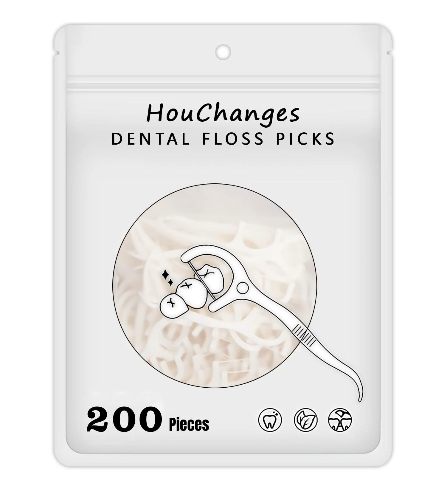 Dental Floss Picks 2-in-1 Toothpick Polyethylene 200 pcs - Resistant Floss Sticks - Buy Online on GoSupps.com