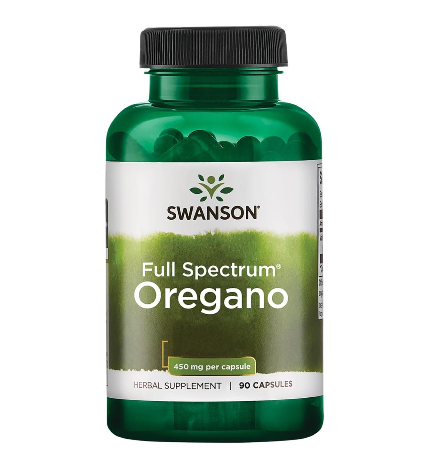 Swanson Full Spectrum Oregano 450mg 90 Capsules - High Strength, Laboratory Tested, Non-GMO - Soy Free, Gluten Free - Buy Online on GoSupps.com