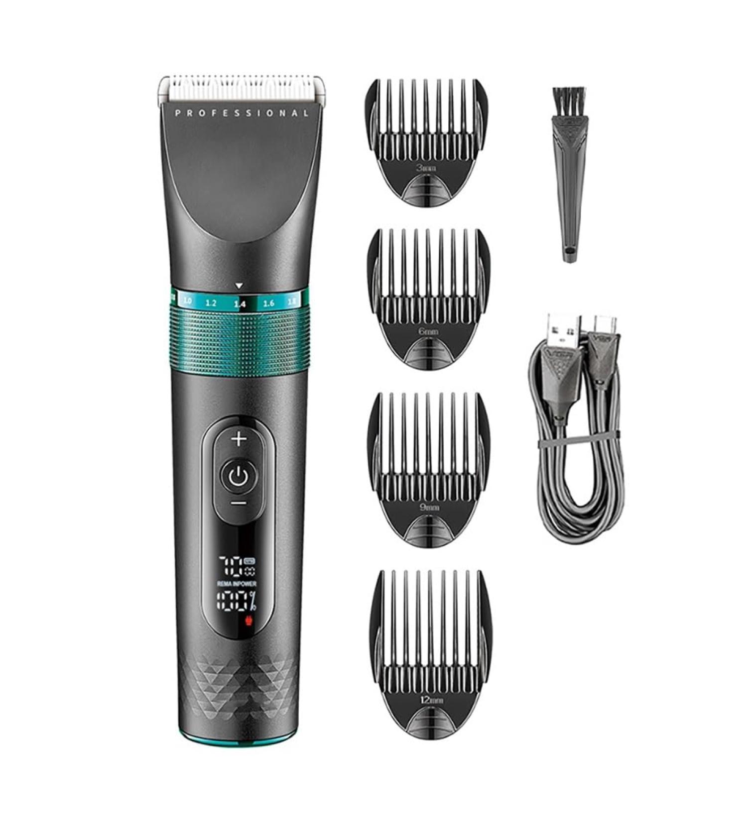 Professional Cordless Hair Clippers for Men - Adjustable Waterproof Electric Hair Trimmer & Beard Clipper with 5 Speed Motor - Rechargeable Haircut Tool - Buy Online on GoSupps.com