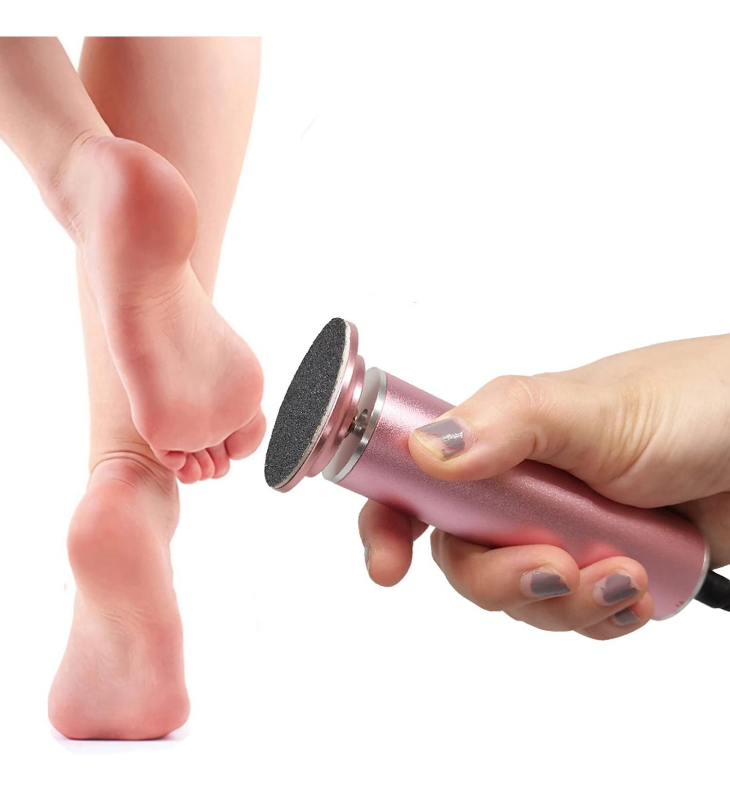 Speed Adjustable Electric Foot File Hard Skin Remover with 60pcs Sandpaper Disks - Professional Pedicure Callus Remover (Pink) - Buy Online on GoSupps.com