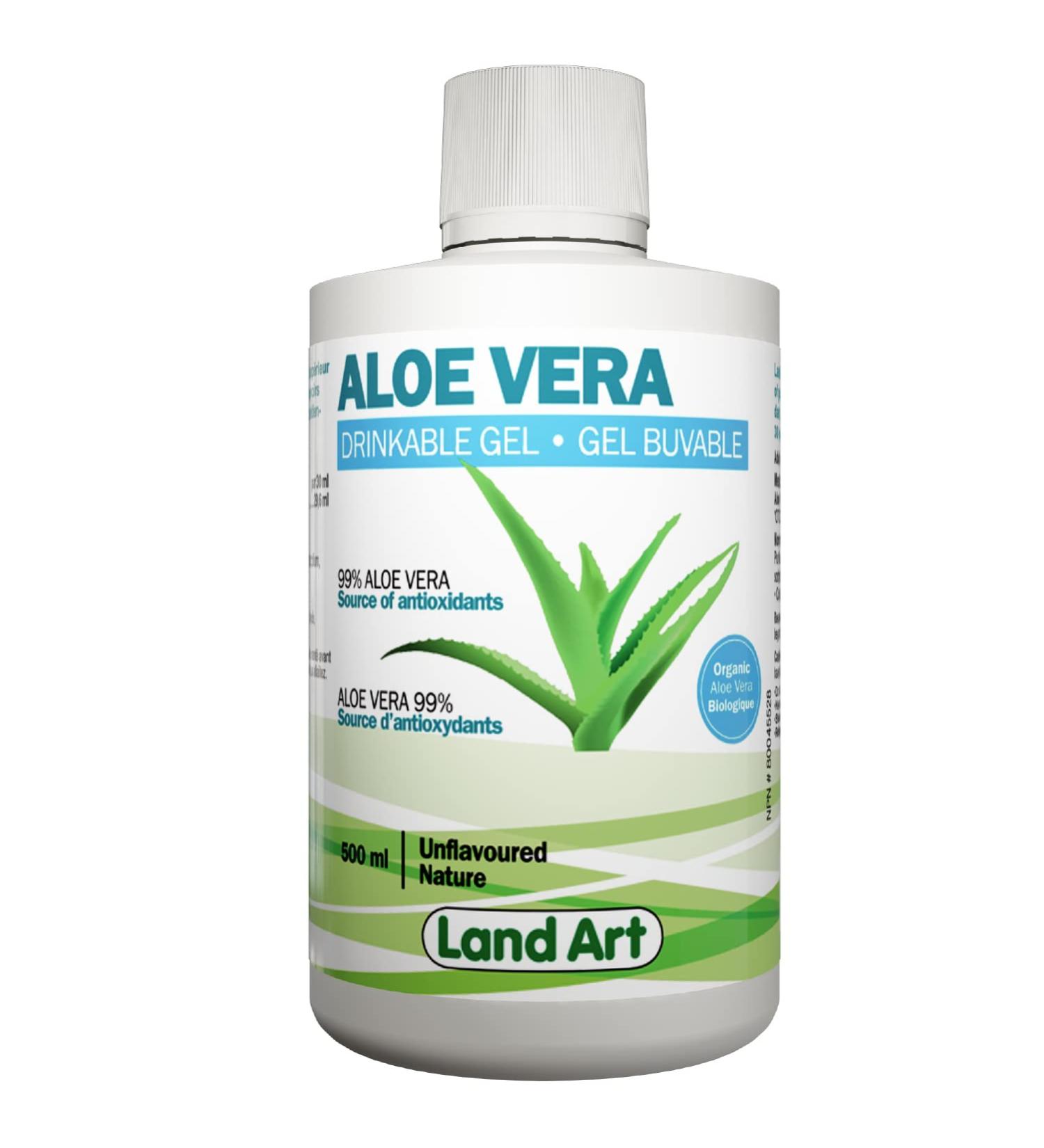 Pure Aloe Vera Drinkable Gel Unflavoured 500mL - Cold-Processed from Organic Fresh Leaves - for Heartburn Relief - Acid Reflux - Made In Canada 500 ml (Pack of 1) - Buy Online on GoSupps.com
