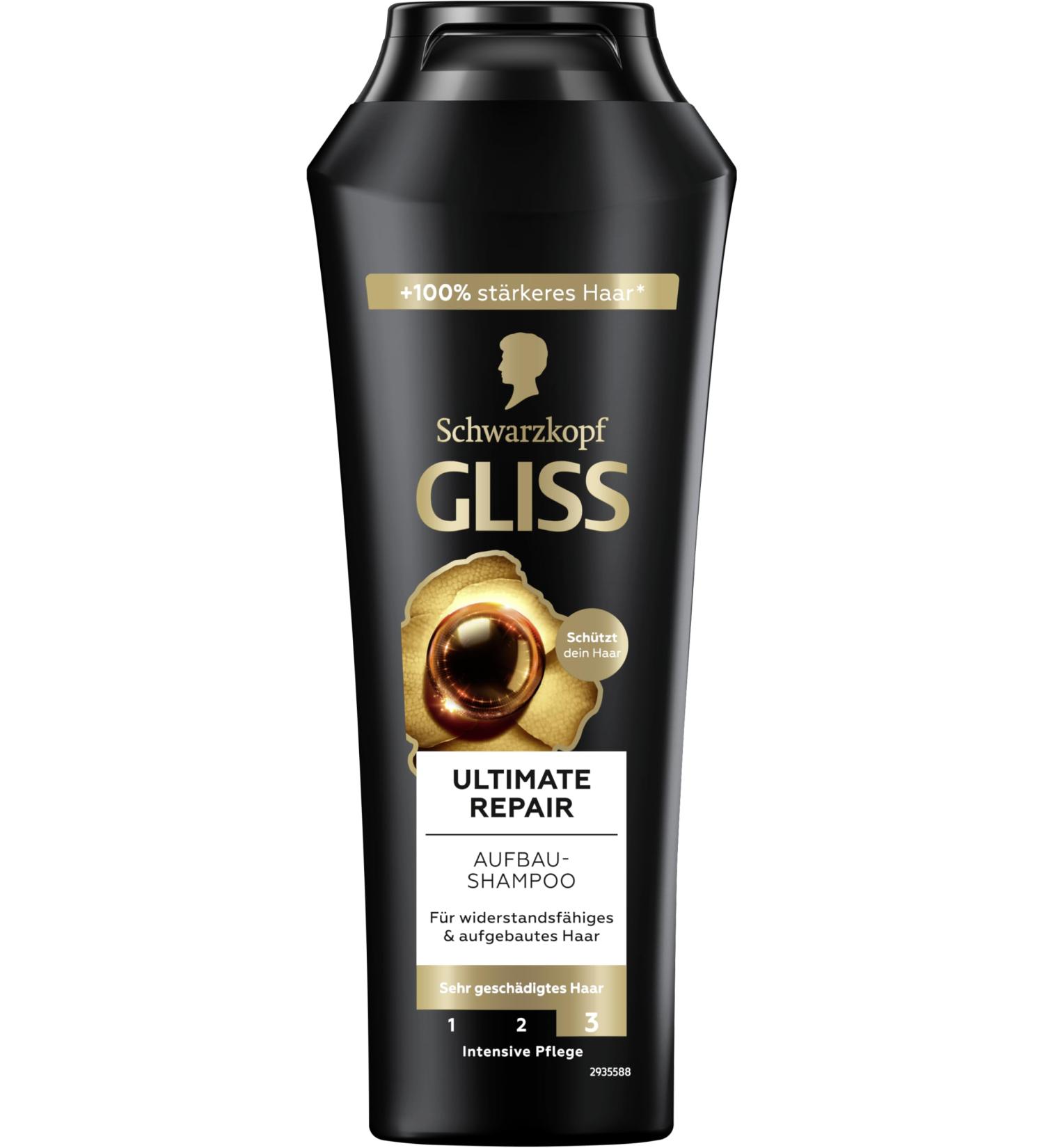  Gliss Kur Gliss Ultimate Repair Shampoo (250 ml) shampoo for very damaged hair keratin shampoo repairs hair damage and replenishes keratin levels - Buy Online on GoSupps.com