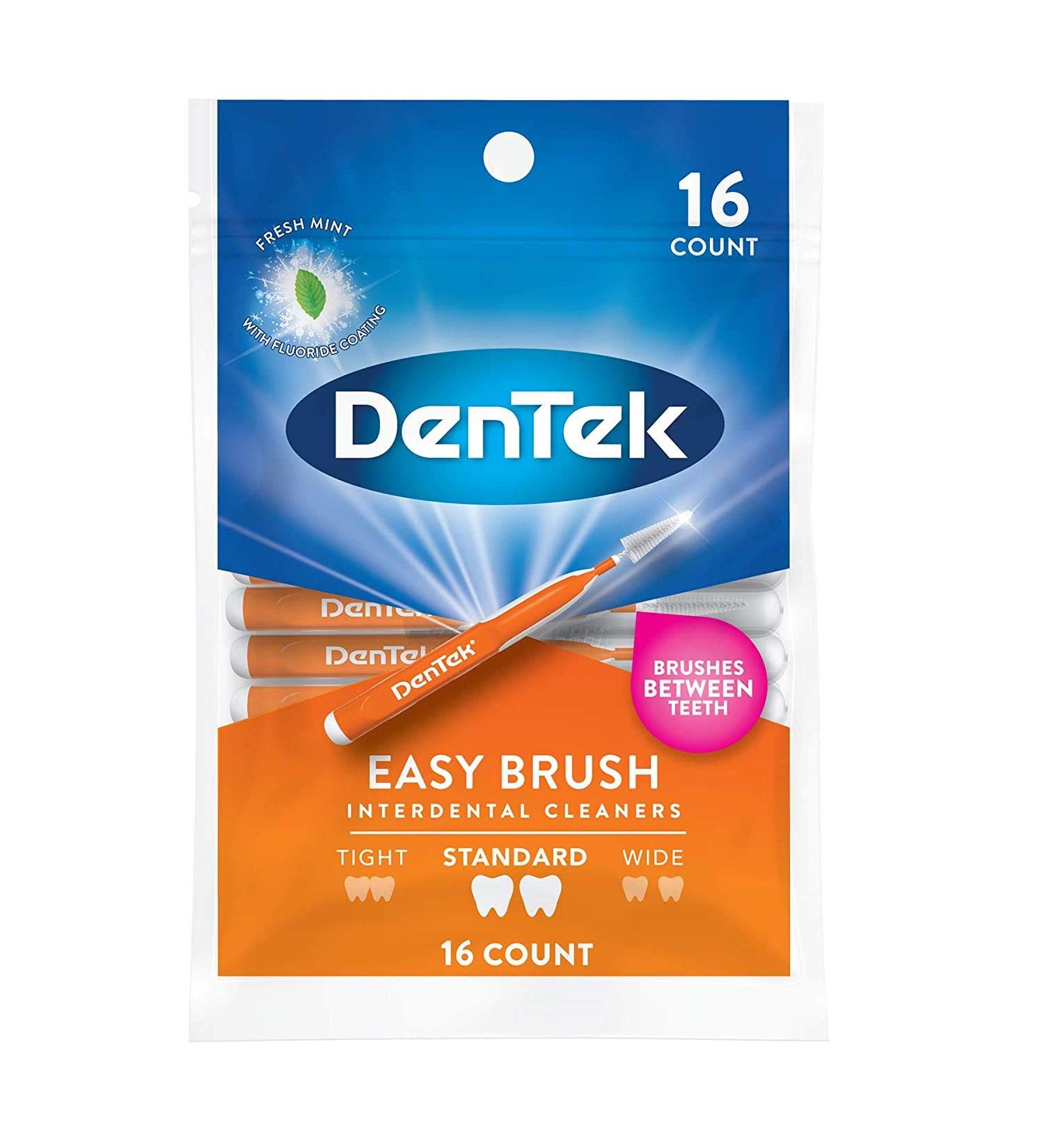 DenTek Easy Brush Interdental Cleaners, Mint 16 ea ( Pack of 4 )