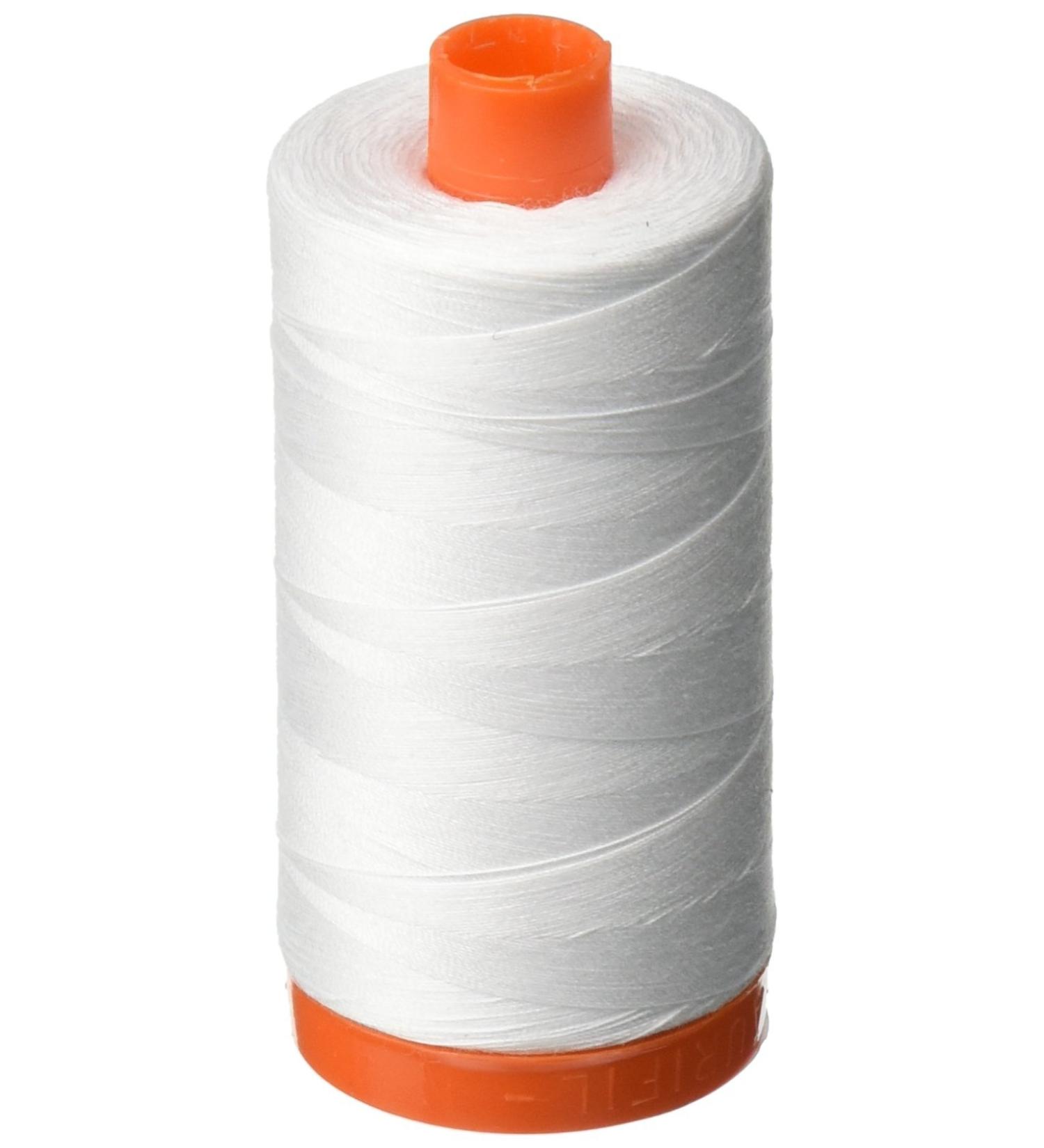 Aurifil A1050-2024 Mako Cotton Thread Solid 50WT 1422Yds White 1422 yd