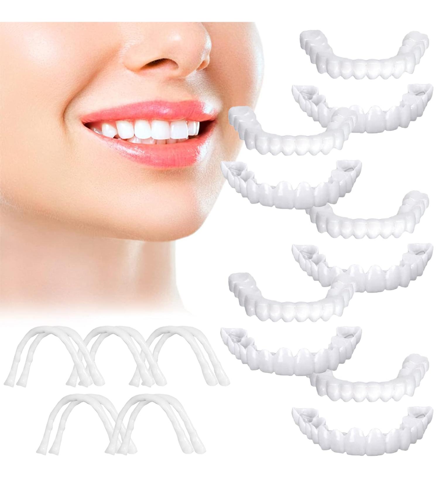 6 PCS Fake Dentures Teeth for Women and Men - Dental Veneers for Temporary Restoration - Natural Comfort - Protect and Restore Your Smile with Confidence - Buy Online on GoSupps.com