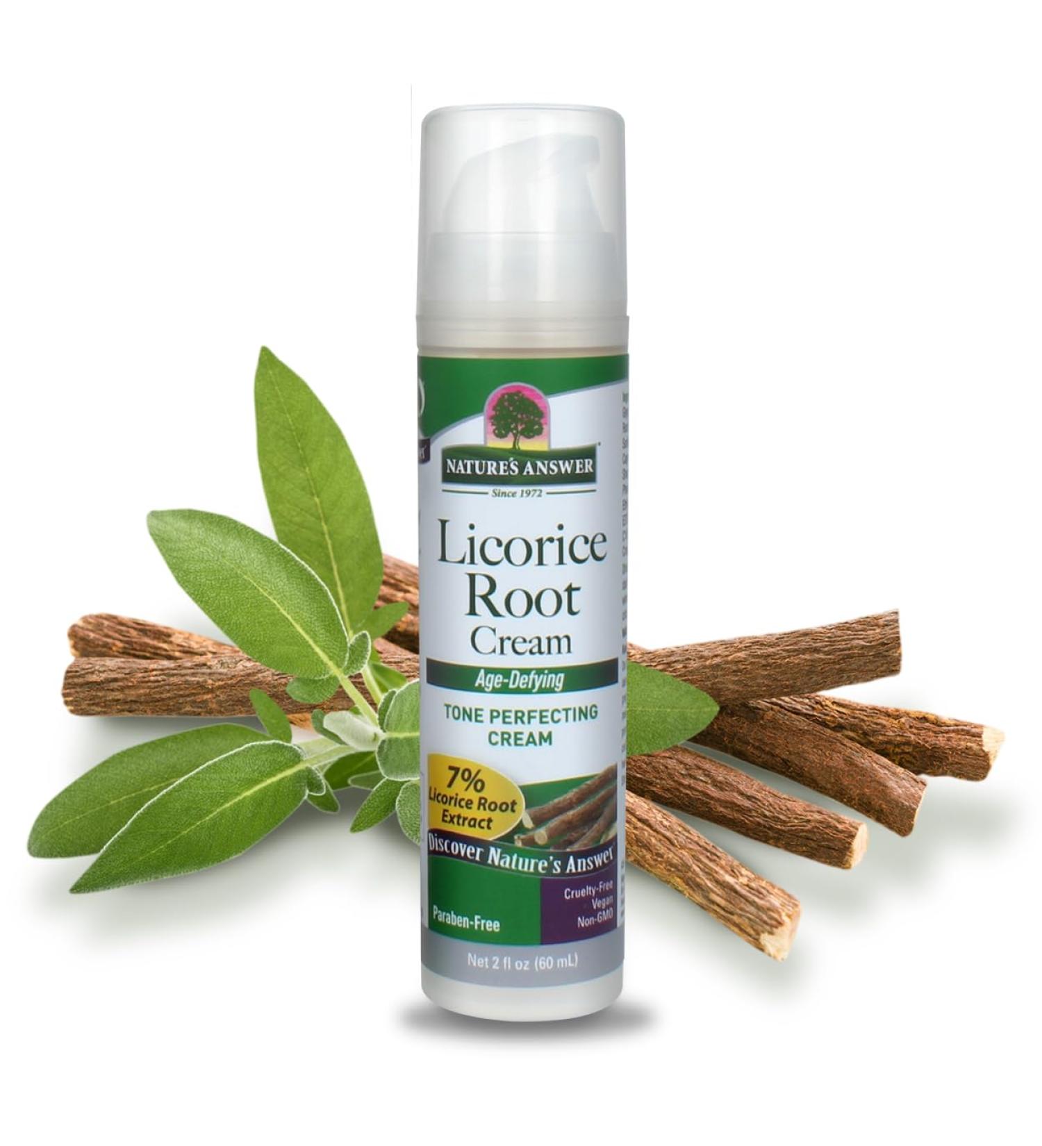 Nature's Answer Licorice Root Cream Skin Tone Perfecting Moisturizer with 7% Licorice Shea Butter Age-Defying Face & Hand Cream 1.7 oz Alcohol & Paraben Free - Buy Online on GoSupps.com