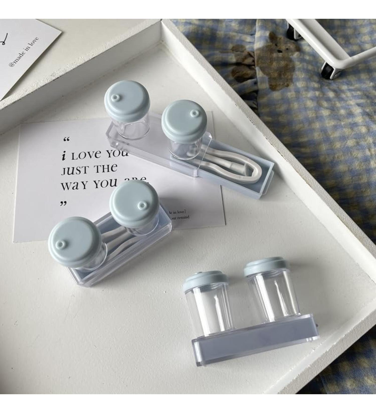 Buy Cute Portable Contact Lens Container | Transparent Cosmetic Lens Box - Ideal for Travel - Japanese Design (CO Blue 1PC) - Buy Online on GoSupps.com