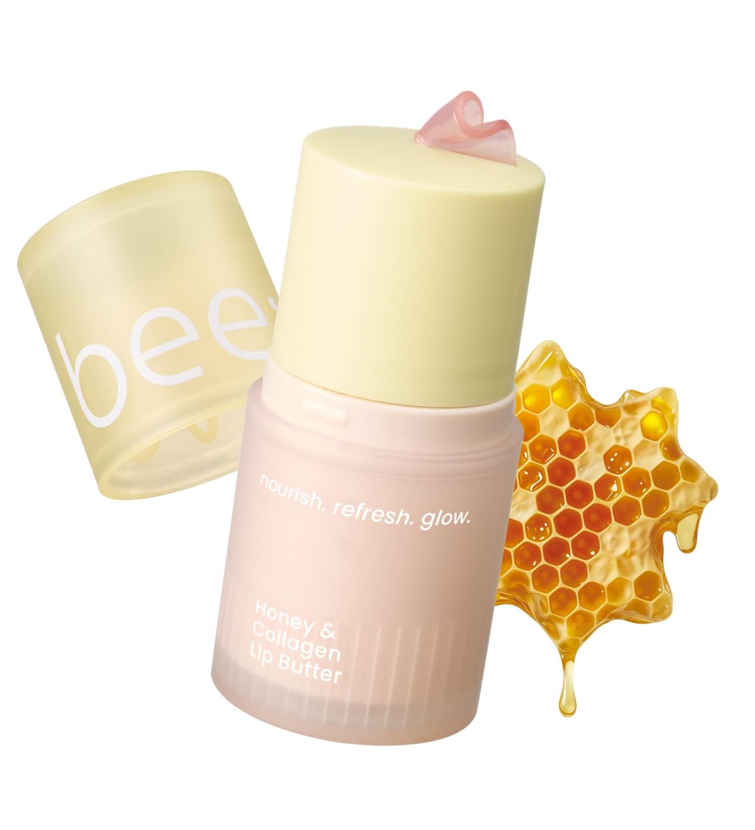 beenuvo Honey & Collagen Lip Butter Hydrating Lip Treatment Overnight Lip Mask Moisturizing Lip Balm with Jojoba Oil & Squalane Lip Care Korean Skin Care (0.45 oz) - Buy Online on GoSupps.com