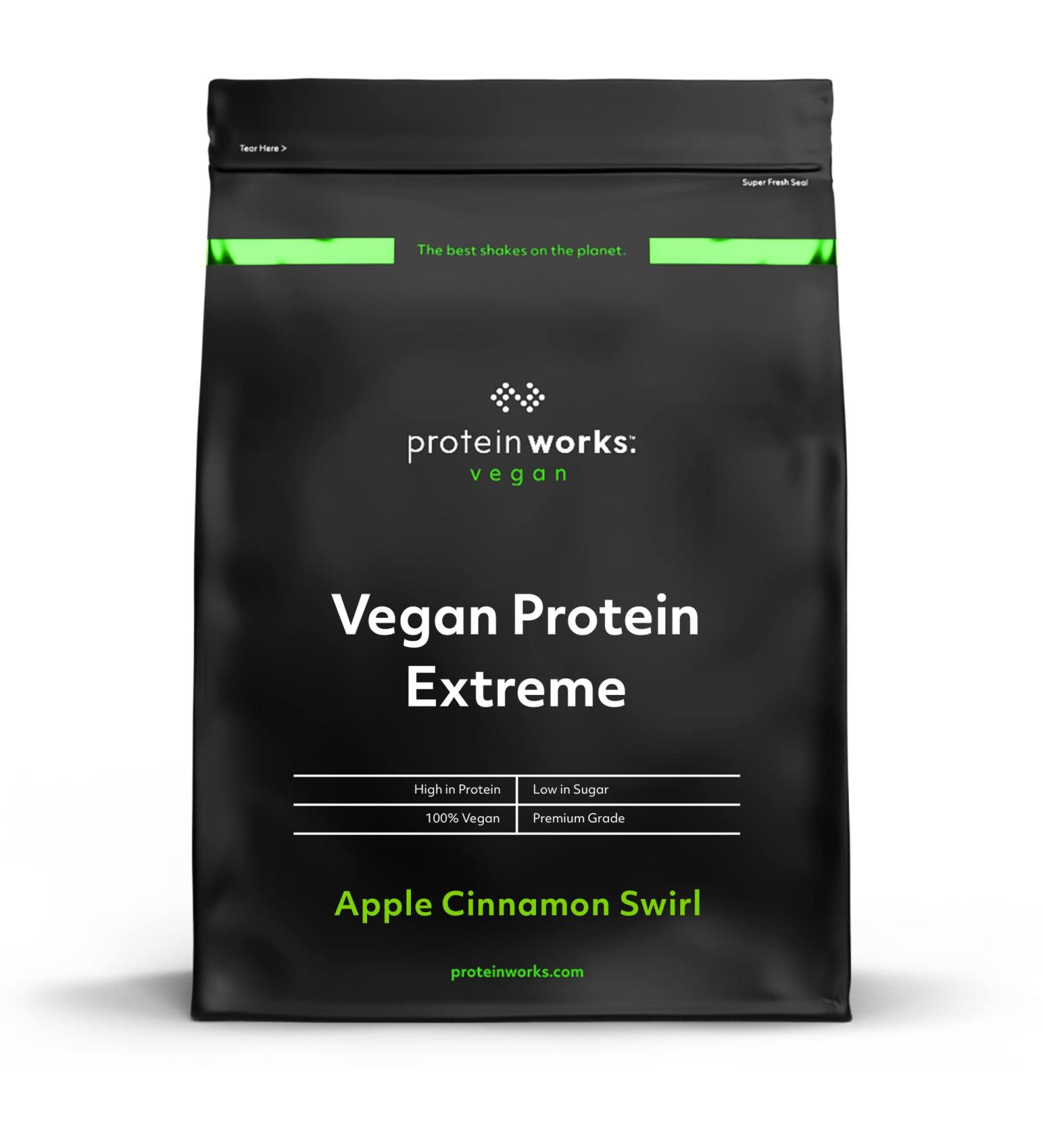The Protein Works Vegan Protein Extreme - 29g Plant-Based with Added Vitamin Blend | 57 Servings | Apple Cinnamon Swirl | 2kg - Buy Online on GoSupps.com