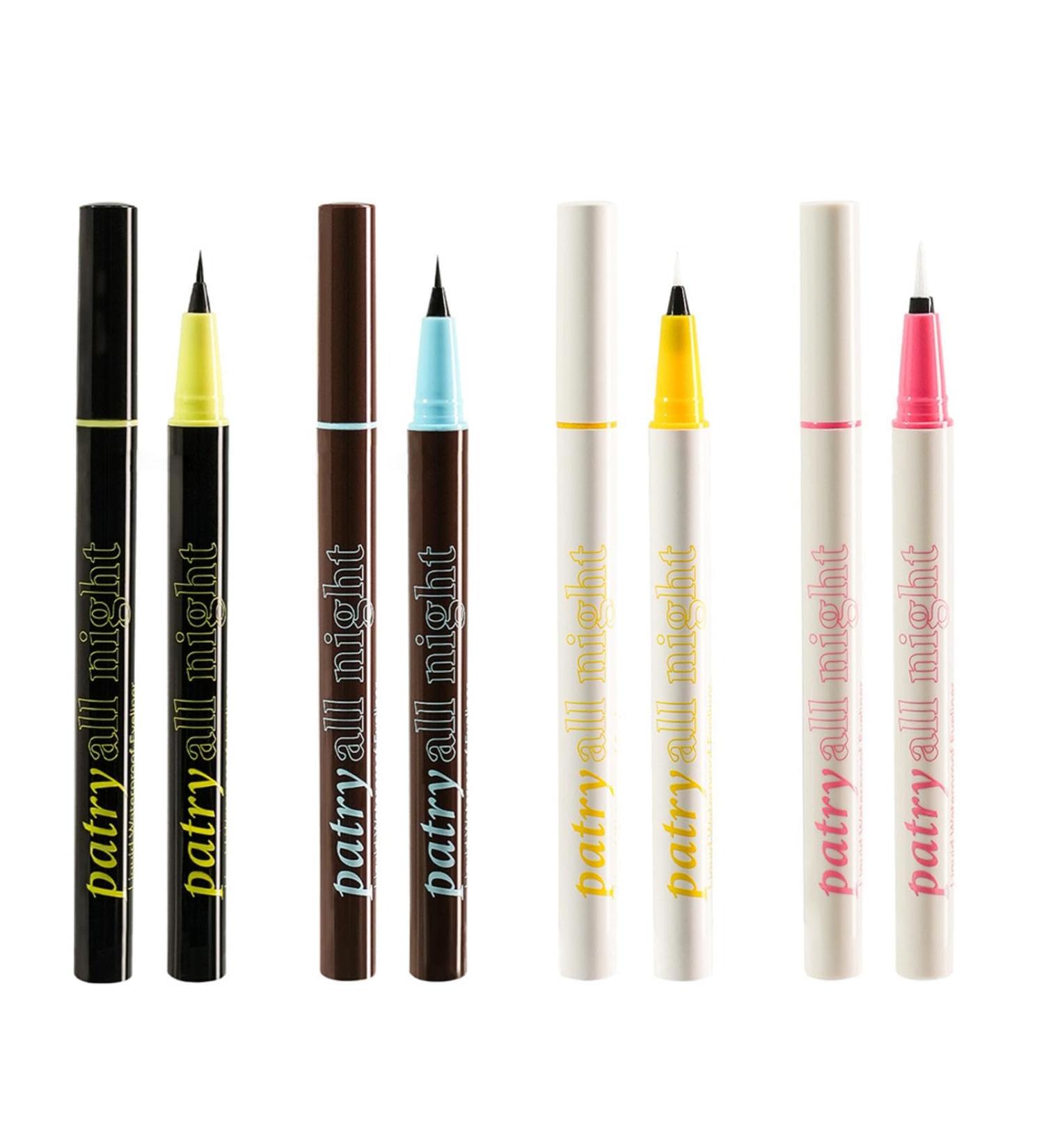 Eyeliner Waterproof High Pigmented Eyeliner Pencil Set of 4 Eye Makeup Cosmetics Smudge Resistant Eyeliner Long Lasting Quick Dry Liquid Liner for Women Girls - Buy Online on GoSupps.com