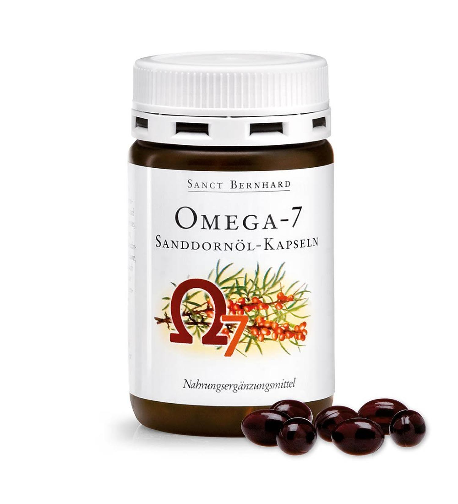 Sanct Bernhard Omega-7 sea buckthorn oil capsules with sea buckthorn oil from organic cultivation 100 capsules 100 pieces (1 pack)