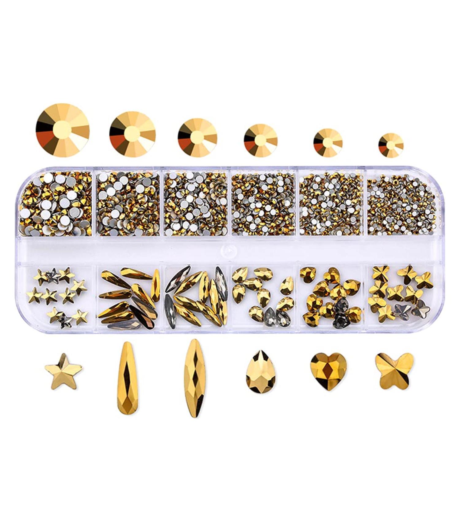 12 Grids Glass Nail Art Decorations Multi-Shape Multi-Size Nails Ornaments Manicure Decor DIY Crafts Accessories Nail Art Decoration 3d B - Buy Online on GoSupps.com