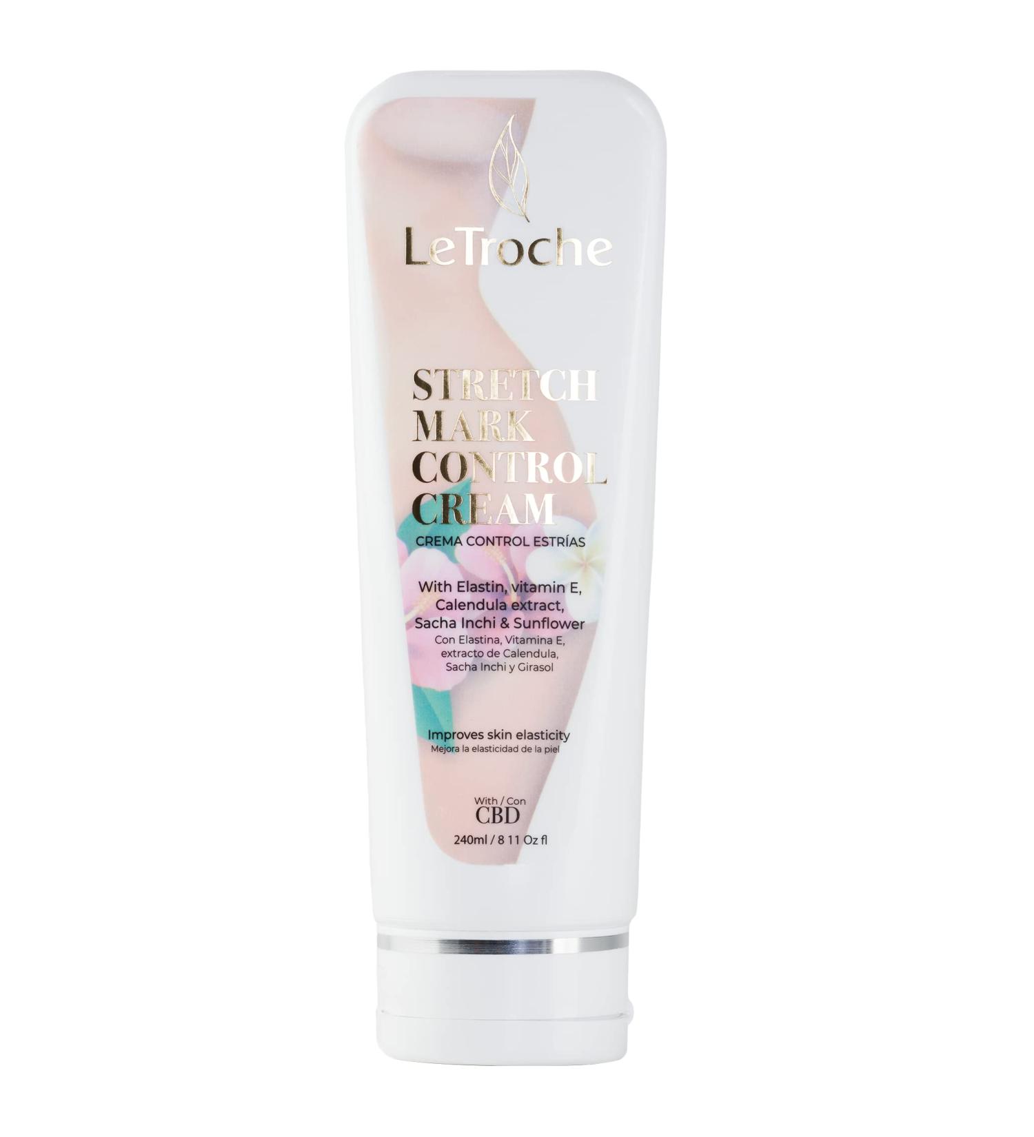Stretch Mark Control Cream - Improves Skin Elasticity - With Elastin vitamin E Calendula Extract Sacha Inchi And Sunflower - 8.1 Fl Oz