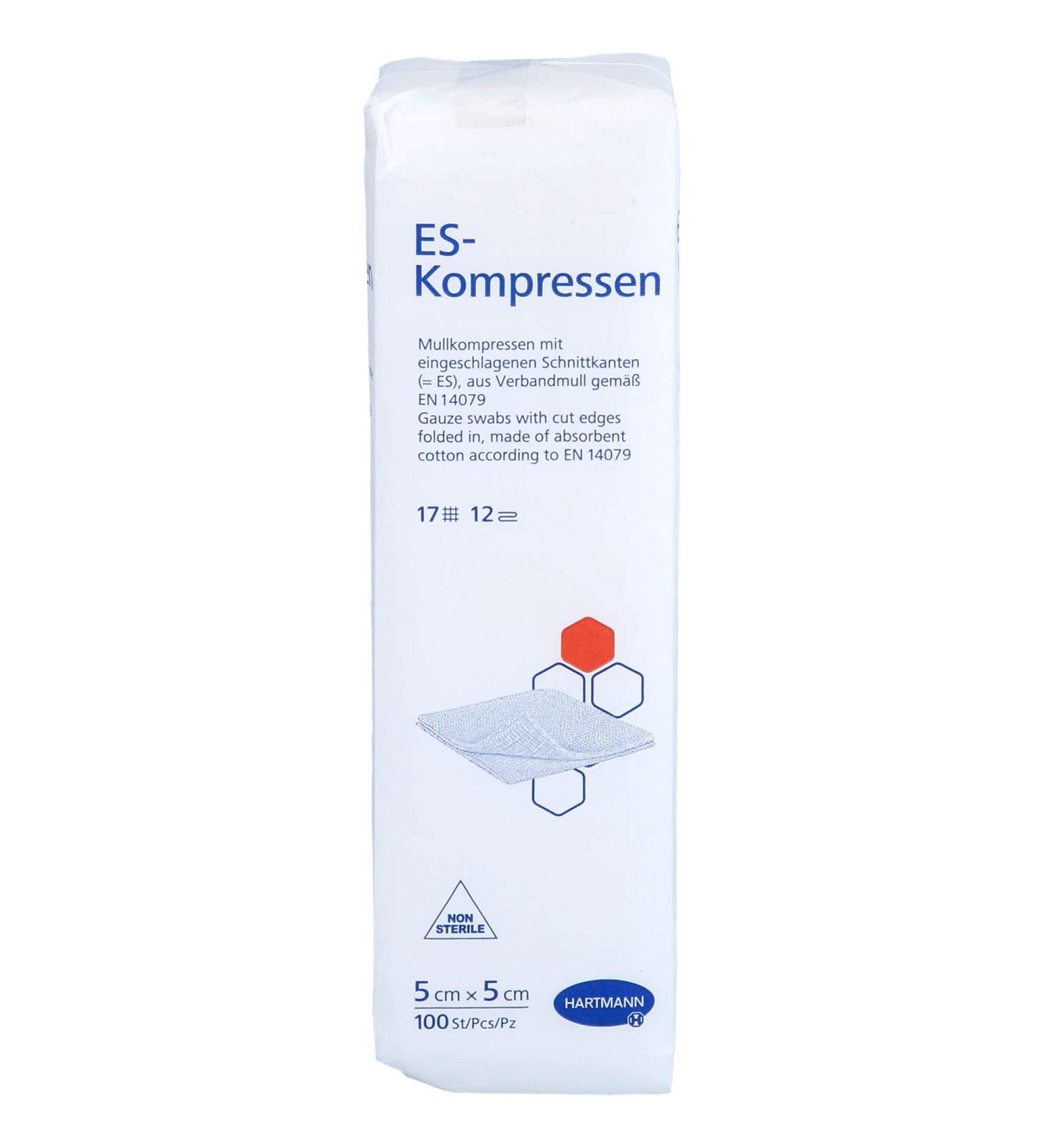 Buy ES-COMPRESSES Non-Sterile 5x5 cm 12-Ply 100 Pcs | International Shipping Available - Buy Online on GoSupps.com