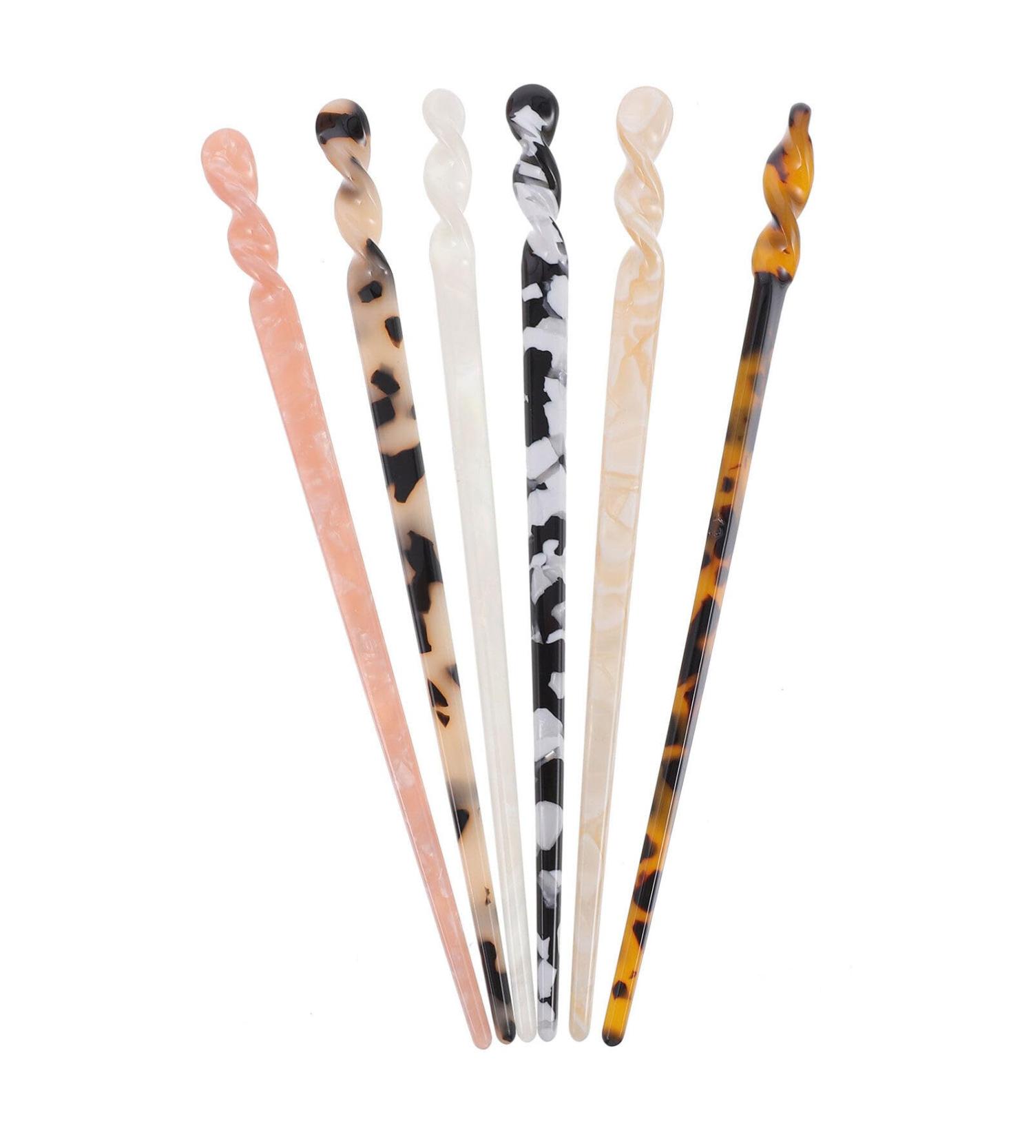 Lurrose Vintage Acetate Hairpins - Retro Tortoise Chopsticks for Women & Girls - 6 Piece Chinese Hairpin Set for Stylish Buns & Hairstyles - Buy Online on GoSupps.com