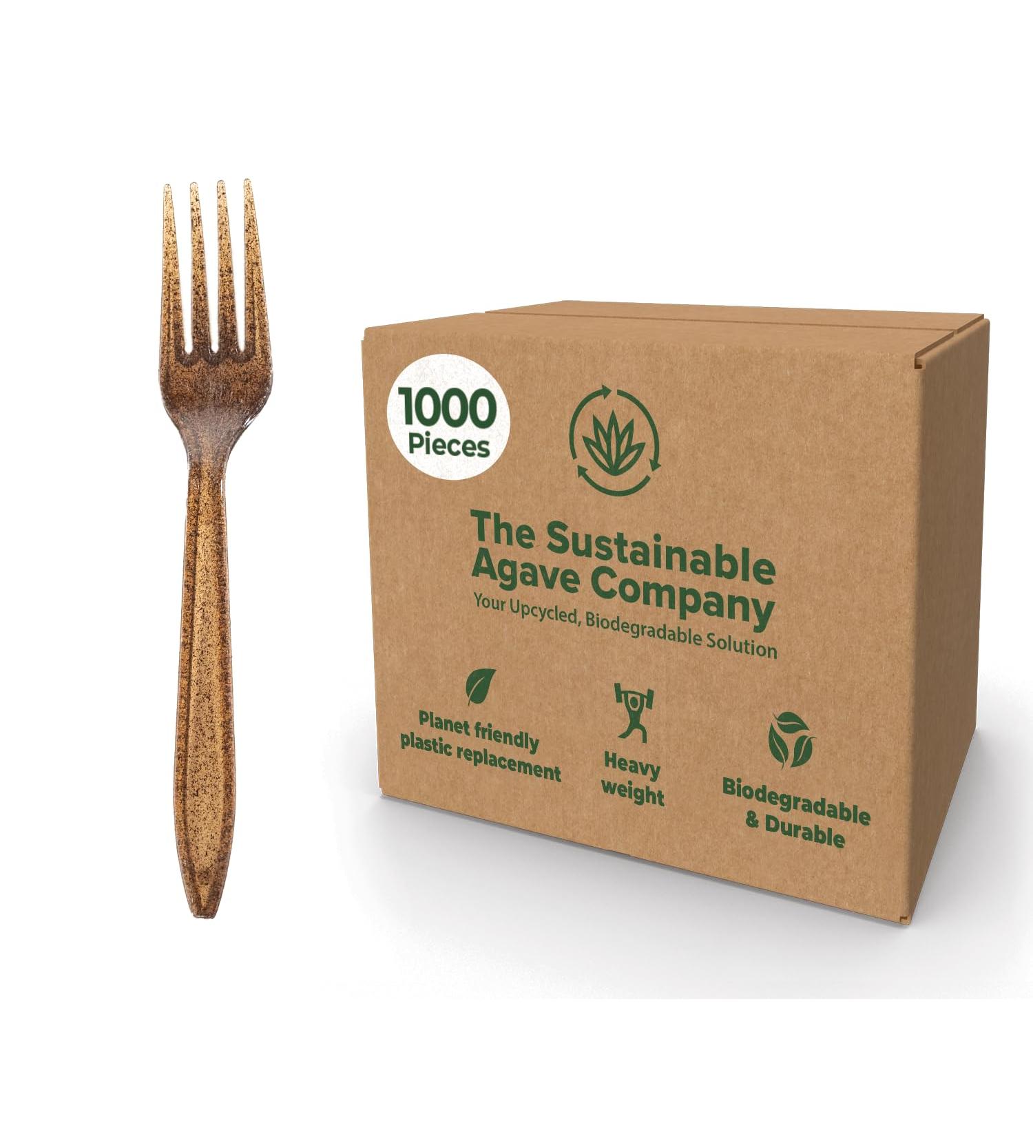 Sustainable Agave Co - Agave Fiber Forks - Plastic-Free Biodegradable Plant-Based - Brown Bulk - 1000 Count - Buy Online on GoSupps.com