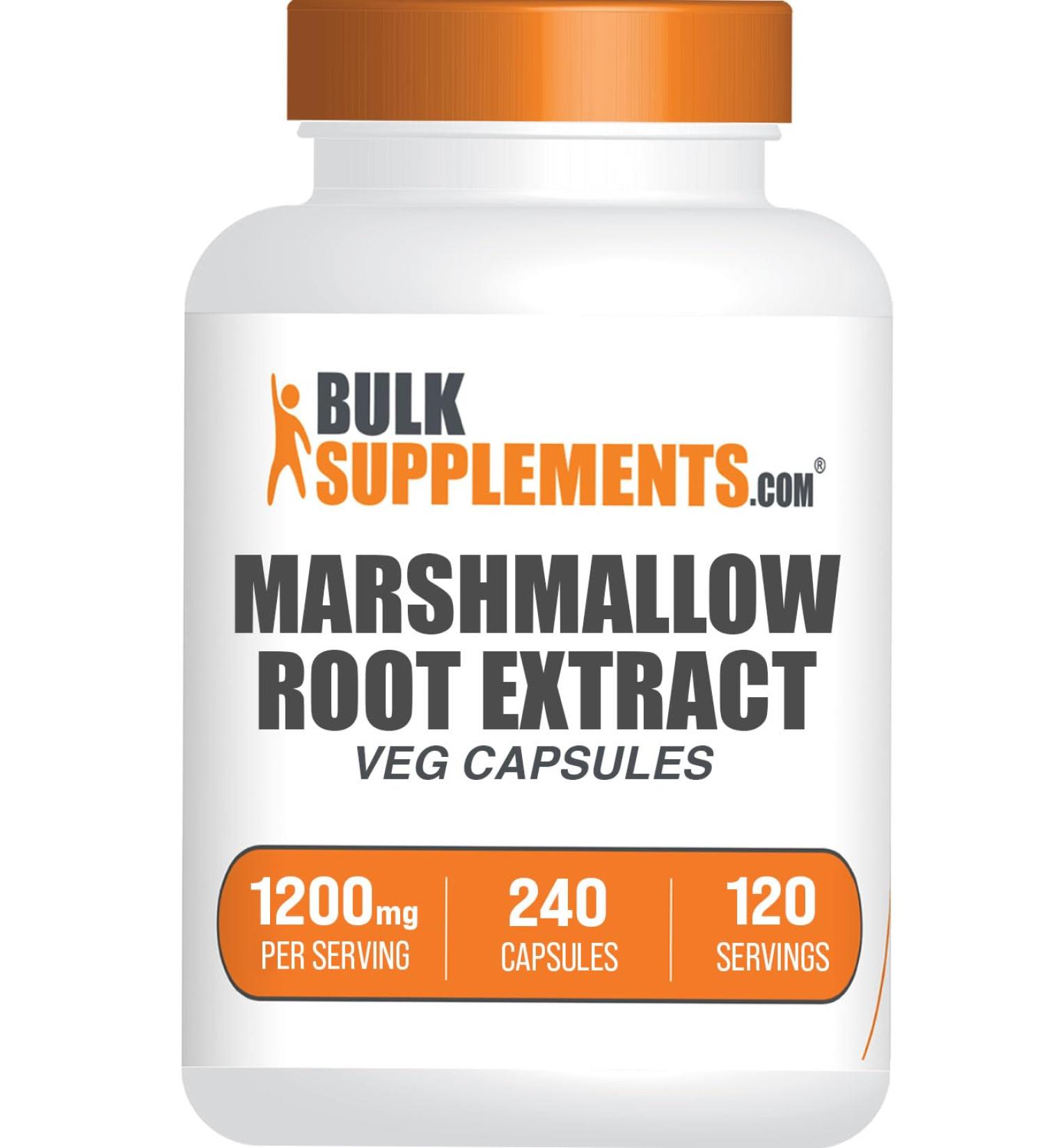 BulkSupplements.com Marshmallow Root Extract Capsules - Herbal Supplement Marhmallow Root 1200mg - Gluten Free 2 Capsules per Serving 240 Count (Pack of 1) - Buy Online on GoSupps.com
