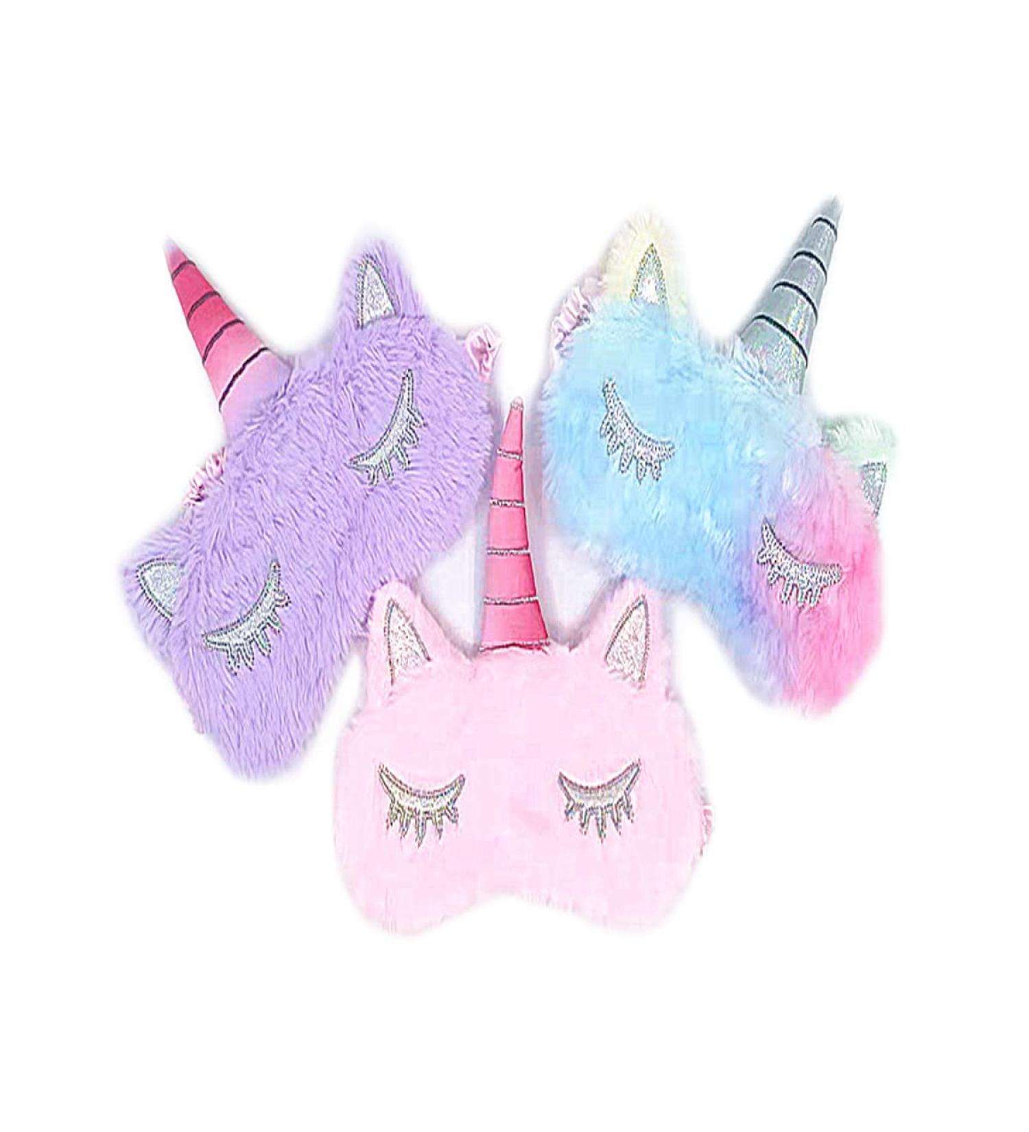 YF-ANEN 3 Pack Cute Unicorn Sleep Mask - Soft Plush Sleeping Blindfold for Girls Kids Plane Travel Nap Overnight Party - Buy Online on GoSupps.com