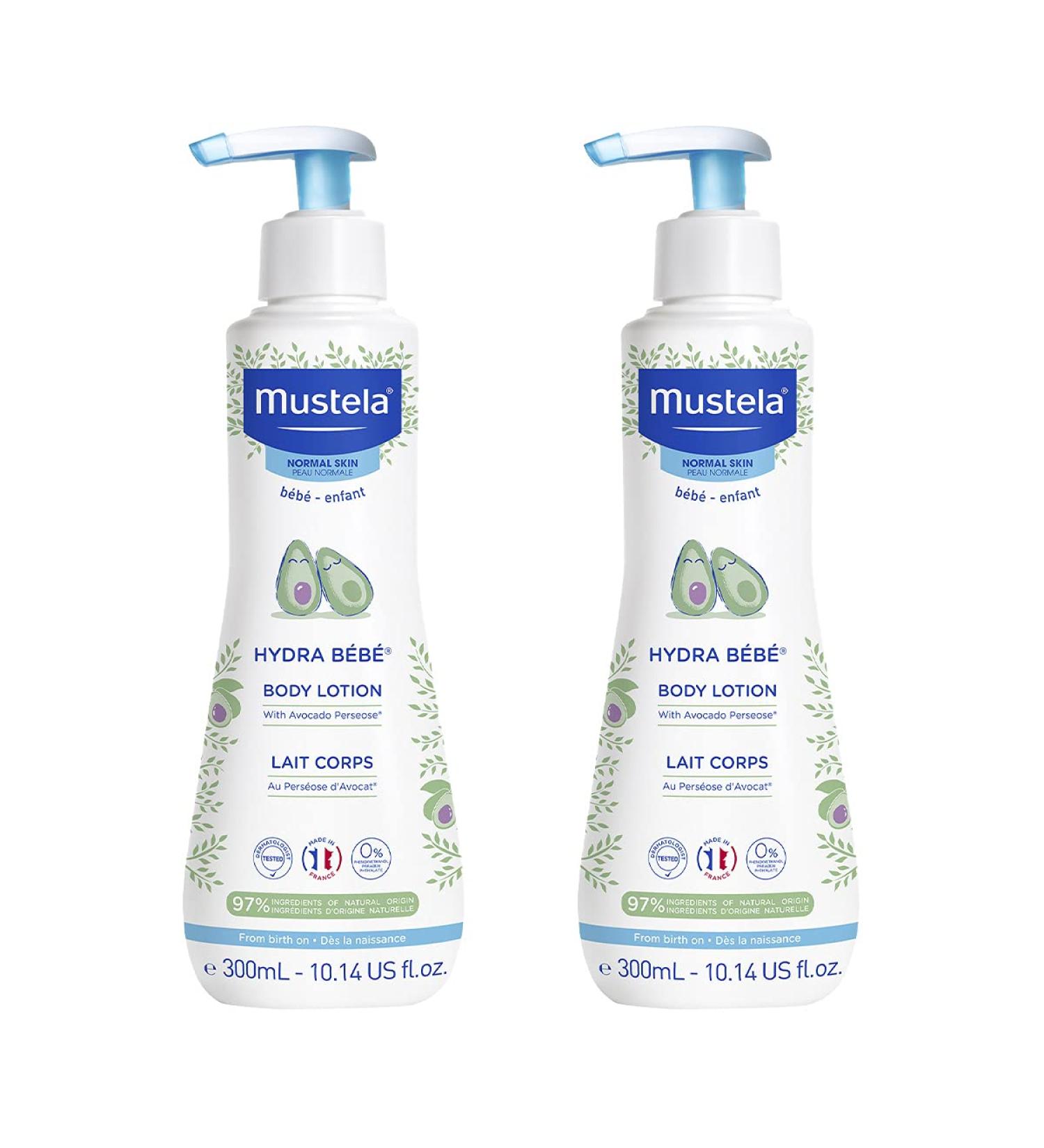 Mustela Hydra Bebe Body Lotion - Daily Moisturizing Baby Lotion - Avocado, Jojoba & Sunflower Oil - 2-Pack - 10.14 Fl Oz - Buy Online on GoSupps.com