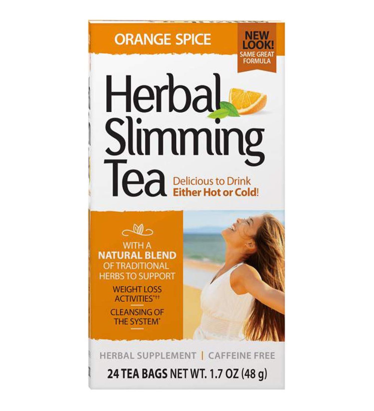 21st Century Herbal Slimming Tea - Orange Spice, Caffeine Free, 24 Bags (1.7 oz) - Buy Online on GoSupps.com
