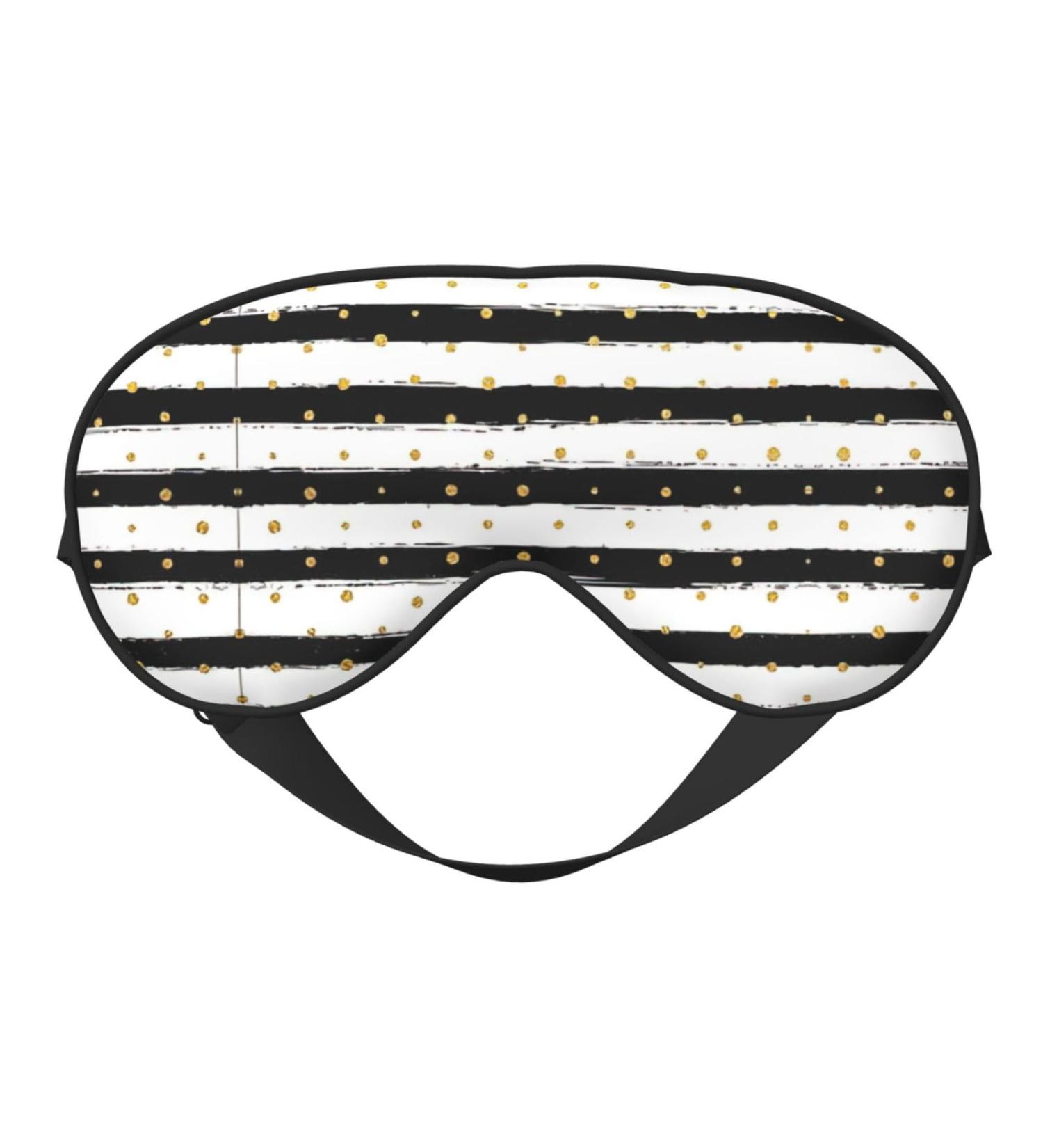 Buy Ink and Gold Dot Stripes Sleep Mask - Adjustable Breathable Eye Mask for Comfortable Sleep | International Shipping Available - Buy Online on GoSupps.com