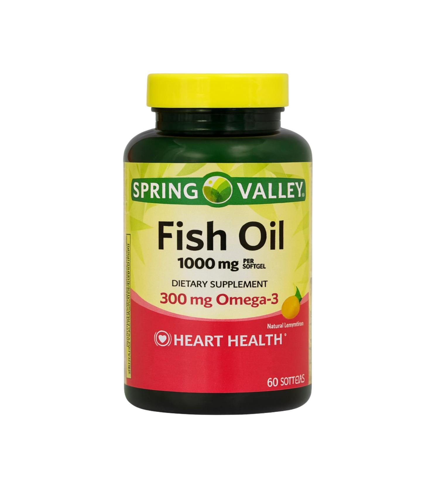 Omega 3 Fish Oil 1000mg 60 Softgels Omega-3 Supplements for Women and Men Fish Oil Fatty Acid Daily Essential Supplement (Pack of 1) 60 Count (Pack of 1) - Buy Online on GoSupps.com