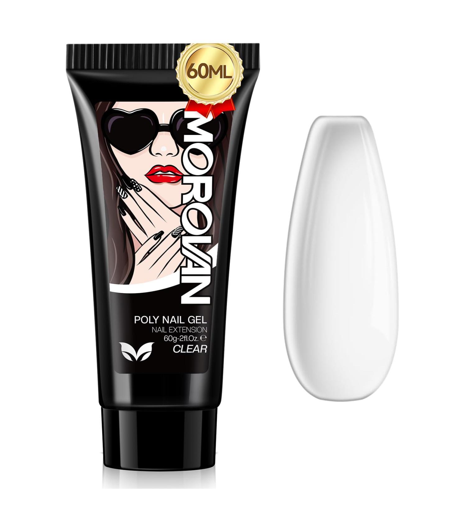 Morovan Poly Gel Nail Builder - 60ml Clear Nail Extension Gel for Trendy DIY Nail Art at Home - Buy Online on GoSupps.com