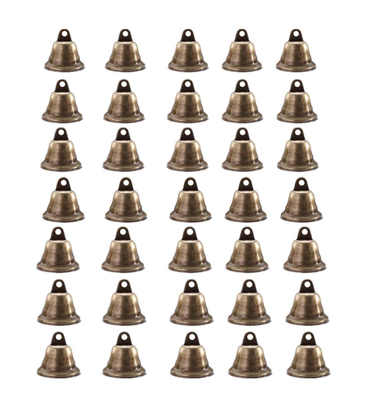 Vintage Bronze Jingle Bells 35Pcs - Christmas Tree Ornaments & Dog Doorbell - Wind Chimes Making Crafts - Buy Online on GoSupps.com