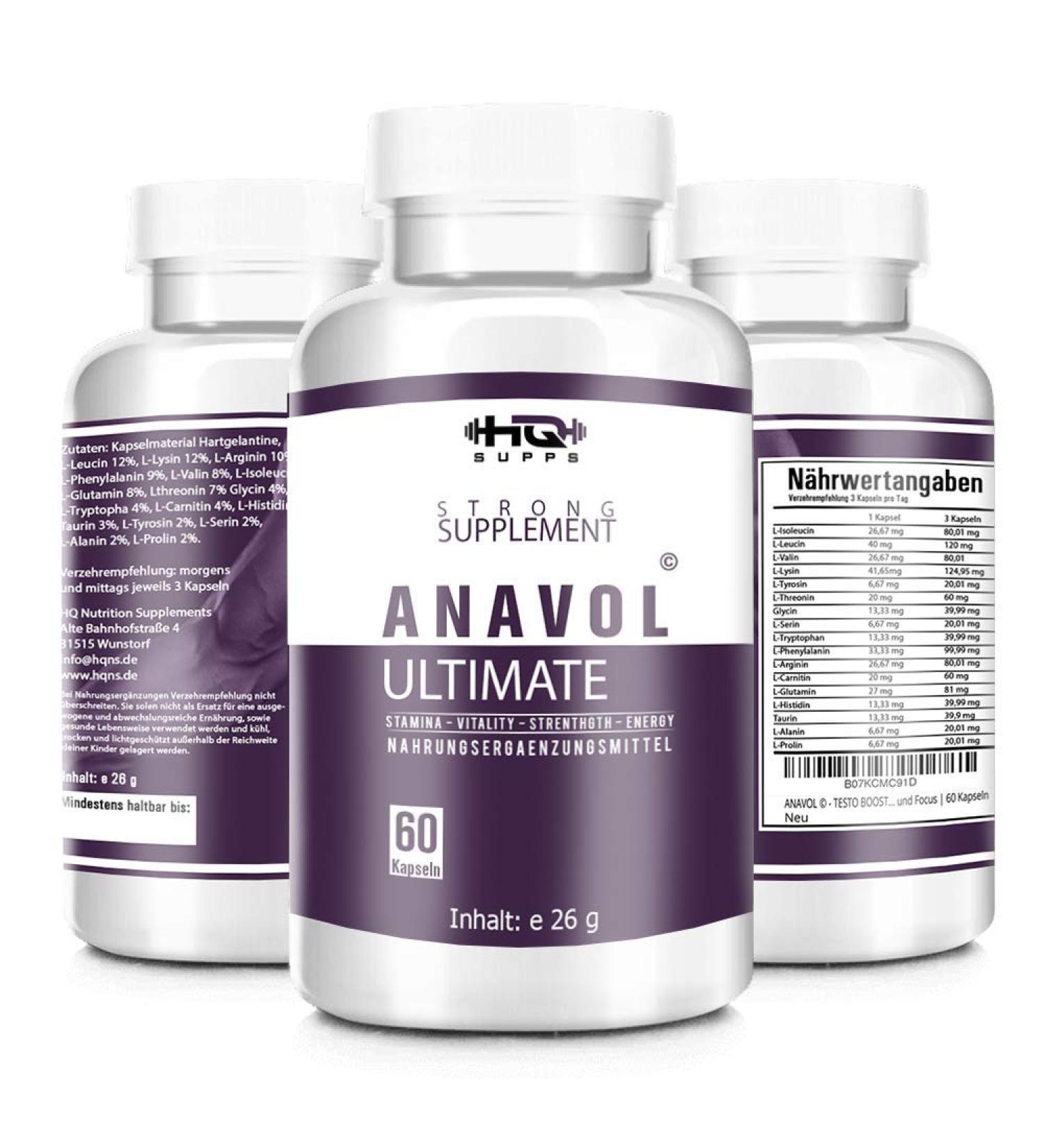 Anavol Amino Acid Complex - 17 Essential Amino Acids for Muscle Building - High-Dose Capsules | HQ-Supps Quality - Buy Online on GoSupps.com