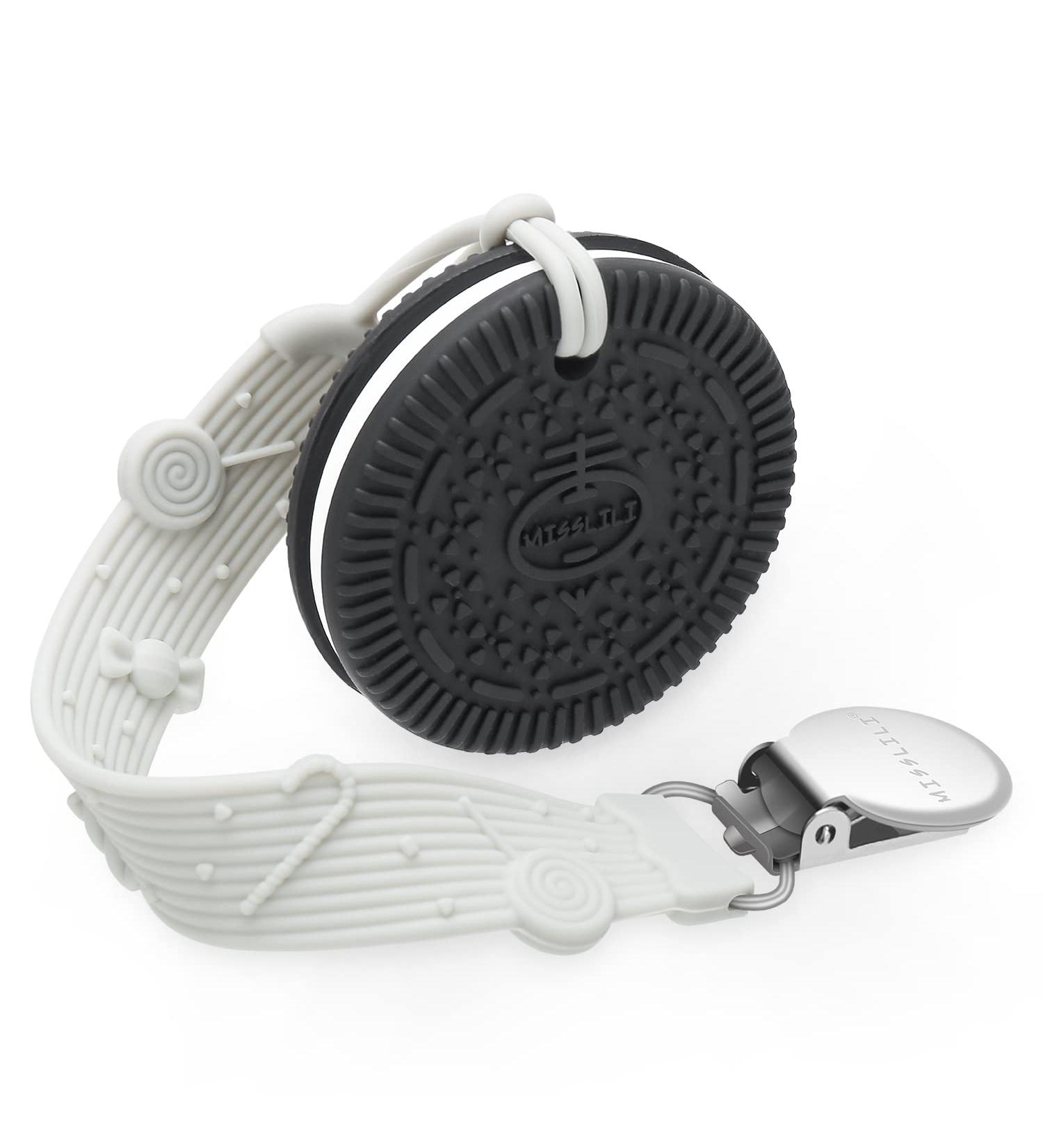MISSLILI Silicone Teething Toy | Baby Teether for Boys and Girls | Infant Teething Relief | Cookies Design | White Biscuit - Buy Online on GoSupps.com