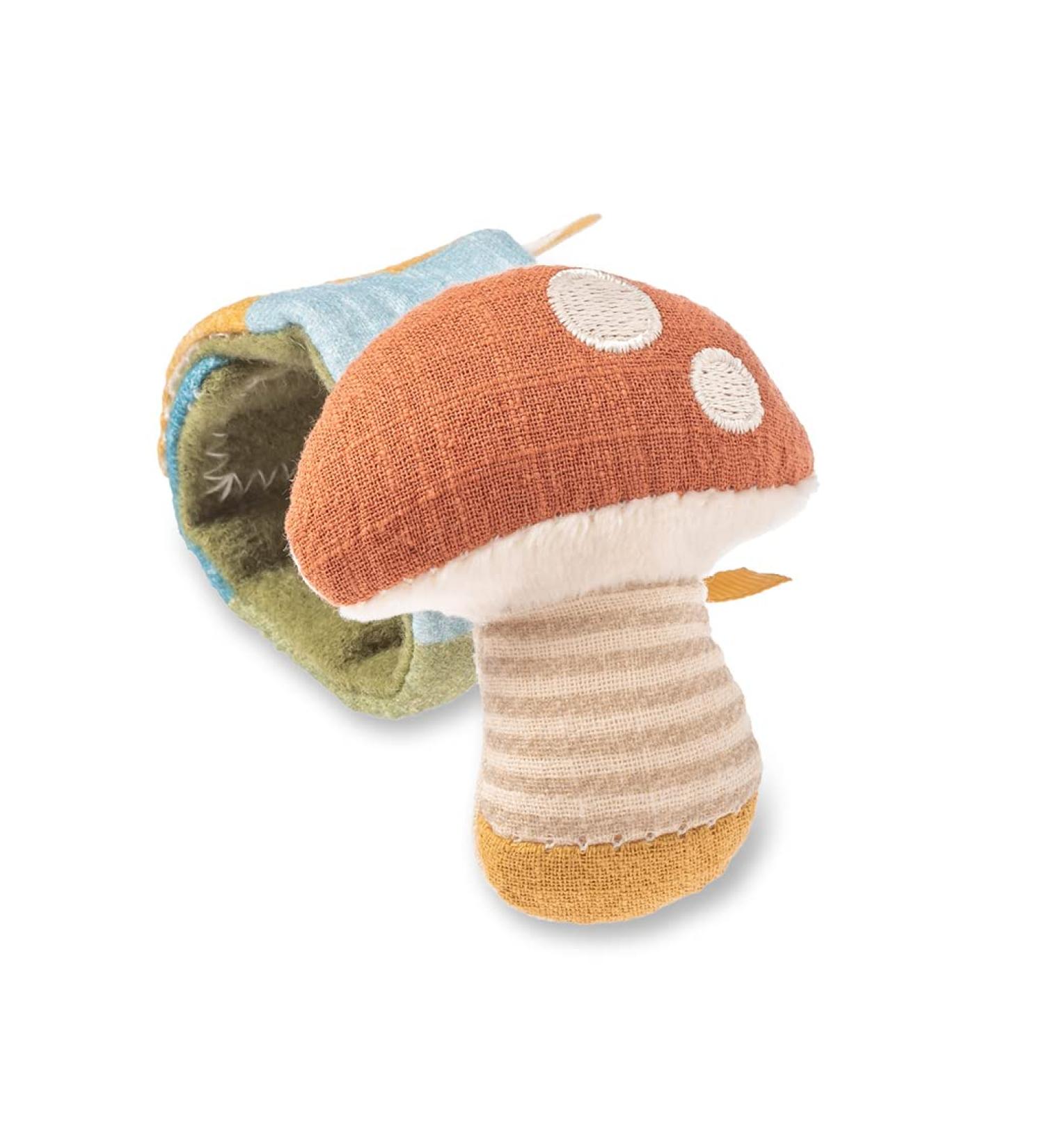 Itzy Ritzy Wrist Rattle - Soft Cotton Baby Wrist Rattle with Gentle Sound - Mushroom Design - Buy Online on GoSupps.com