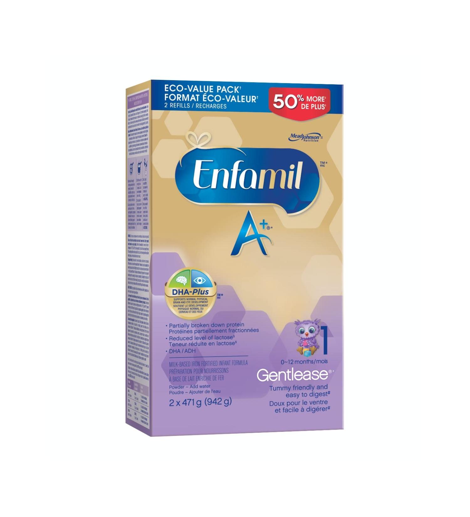 Enfamil A+ Gentlease Infant Formula Powder Refill 942.0 g (Pack of 1) - Buy Online on GoSupps.com