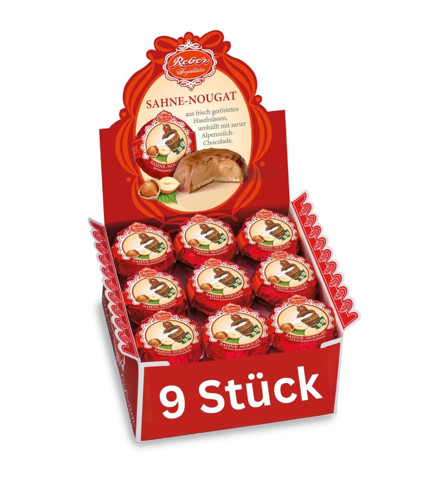 Reber Cream Nougat Chocolate P t - Hazelnut Delights in Alpine Milk Chocolate | 342g (9 Pieces) - Perfect for Gifting or Treating Yourself! - Buy Online on GoSupps.com