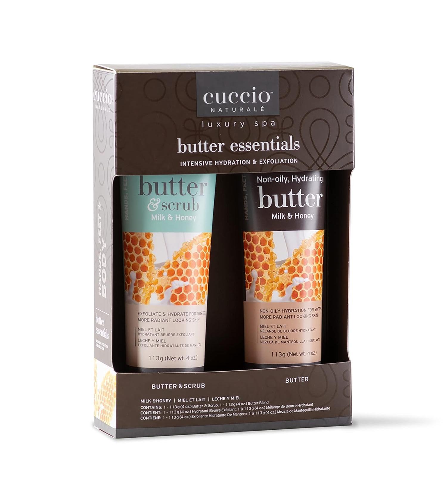 Cuccio Naturale Butter & Scrub Essentials Kit | Intense Hydrating Treatment | Silky Smooth Skin | Exfoliating Vanilla Bean & Sugar | 2 Pc Set - 4 oz - Buy Online on GoSupps.com