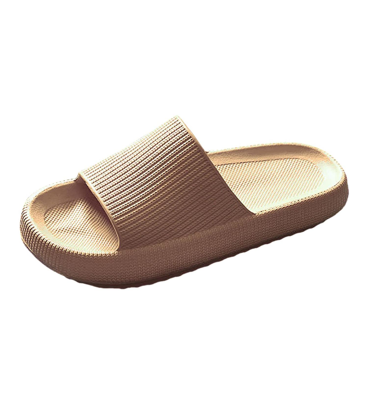Sliders Cloud Slippers Women Men Non-Slip Mens Womens Slippers Cloud Sliders Soft Flip Flops with Thick Sole for Shower Bathroom Pool Beach 8.5 UK Khaki - Buy Online on GoSupps.com