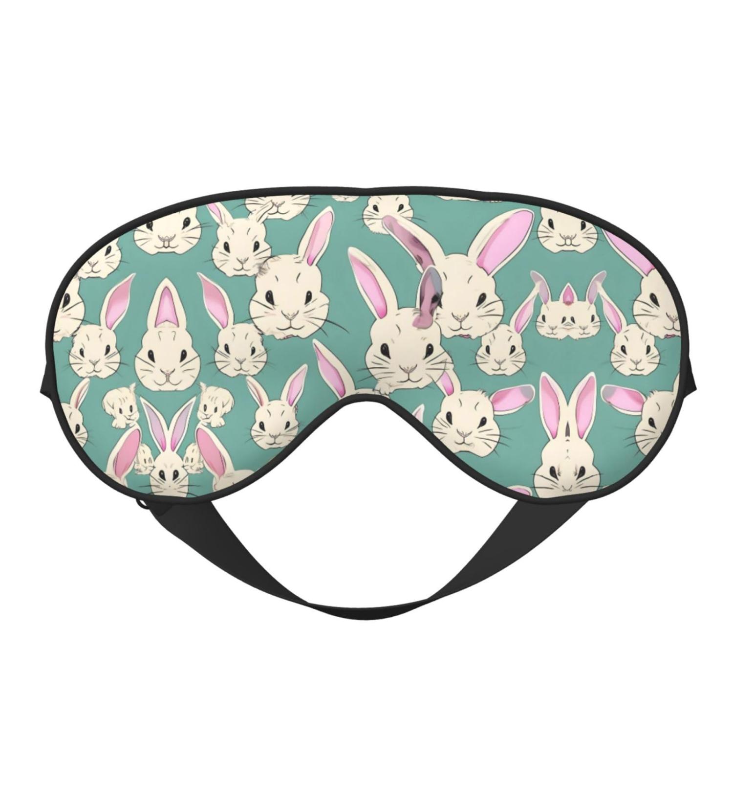 Bunny Cute Print Double-Sided Eye Mask | Soft Light Blocking for Better Sleep Quality - Shop Internationally - Buy Online on GoSupps.com