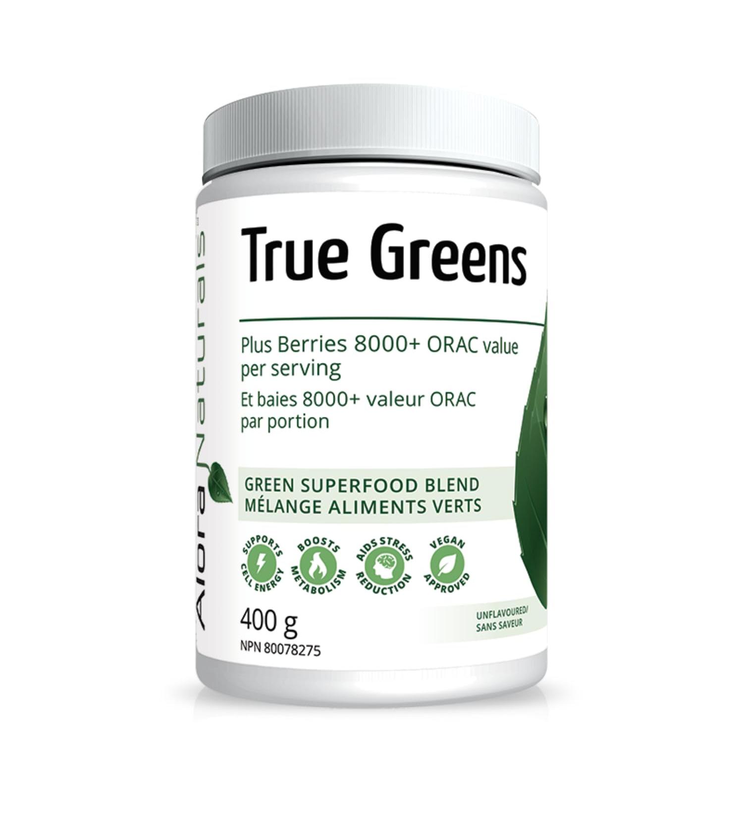 True Greens Superfood Powder | Greens & Berries Superfood Blend Powder | Fruit & Vegetable Replacement for Antioxidants Phytonutrients & Essential Nutrients | 30 Servings (Unflavoured) Natural 400 g (Pack of 1) - Buy Online on GoSupps.com
